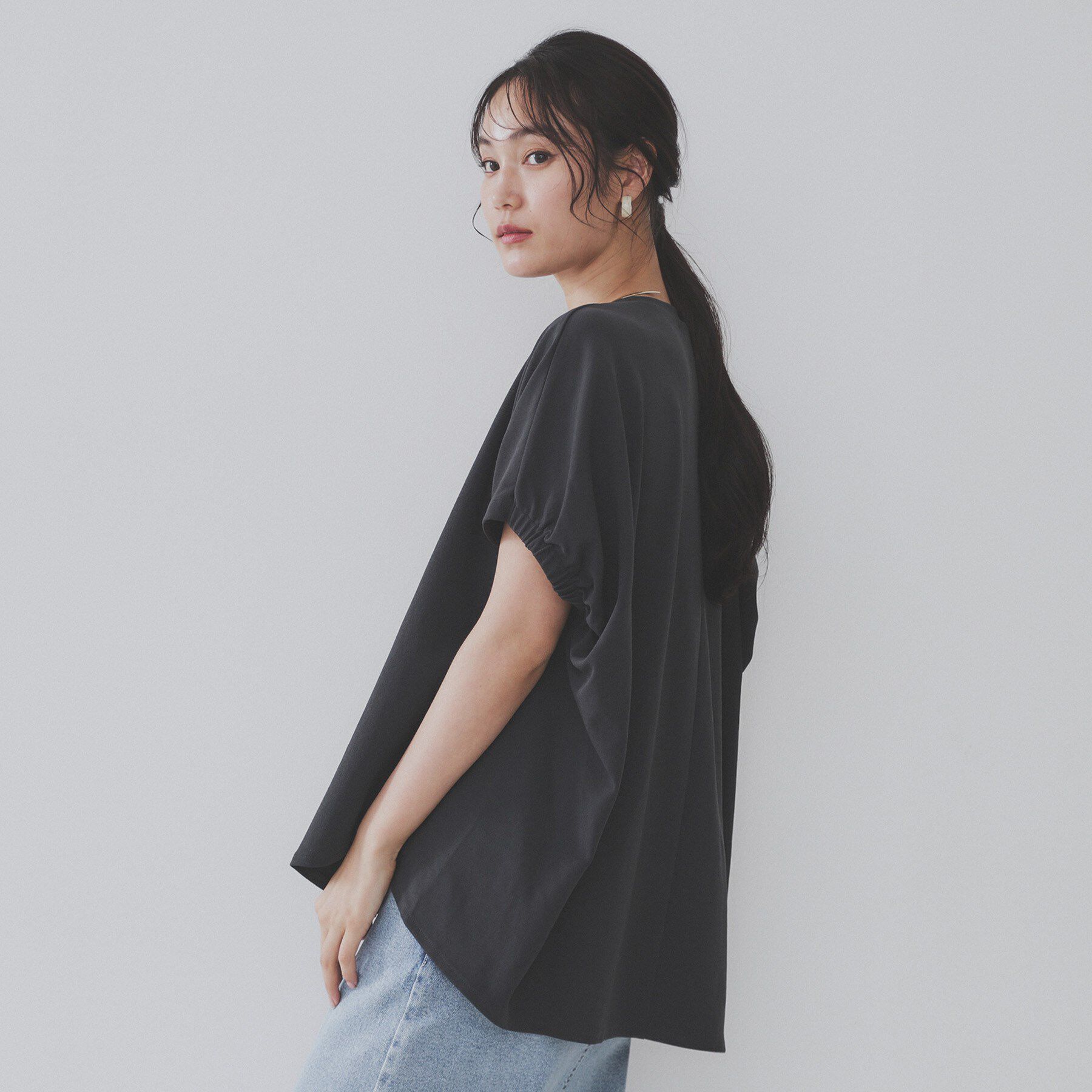OPAQUE.CLIP「リラクシードルマンスリーブトップス【UV／吸水速乾／洗濯機洗い可】」|Tシャツ・カットソー|