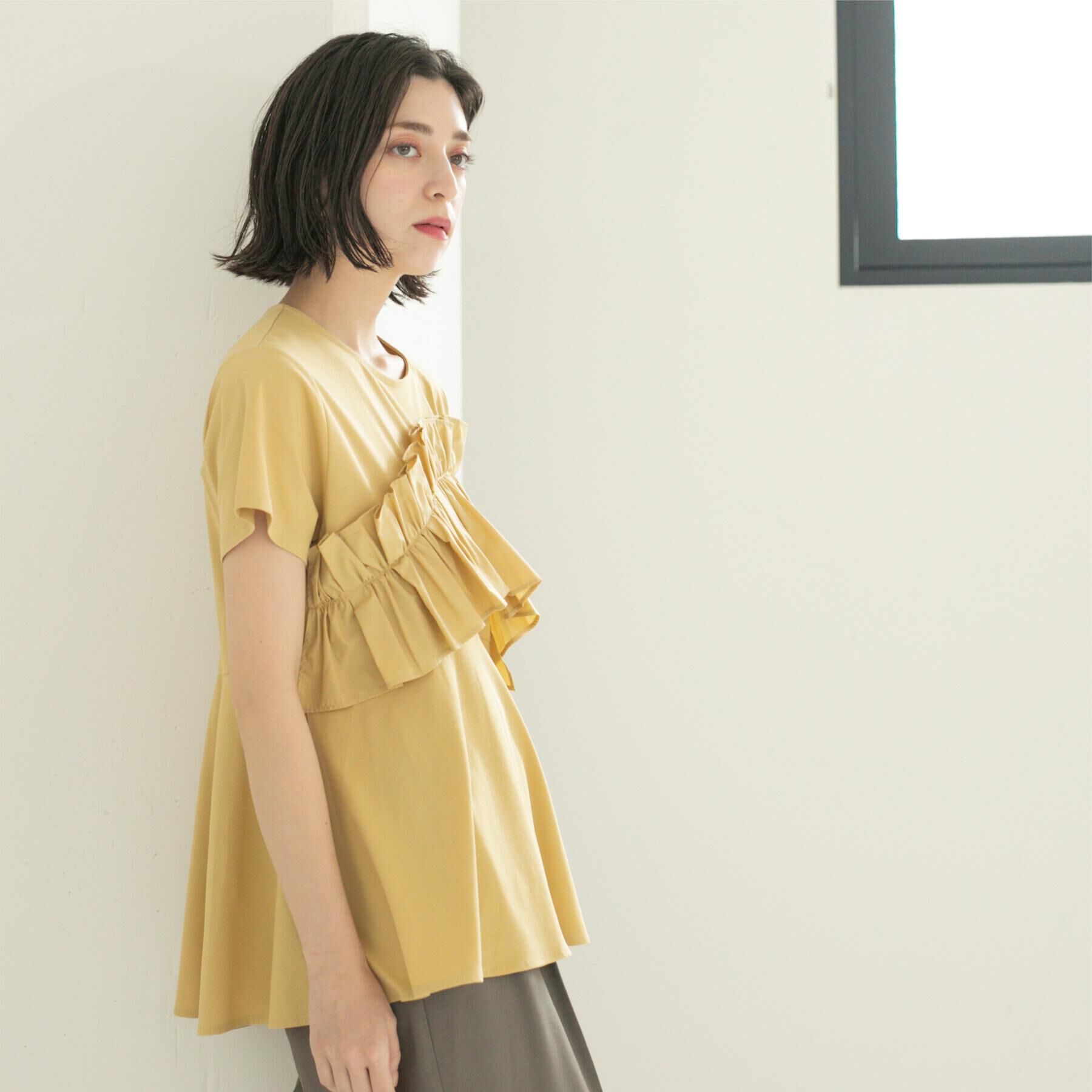 OPAQUE.CLIP「フリルドッキングペプラムトップス【接触冷感／洗濯機洗い可】」|Tシャツ・カットソー|