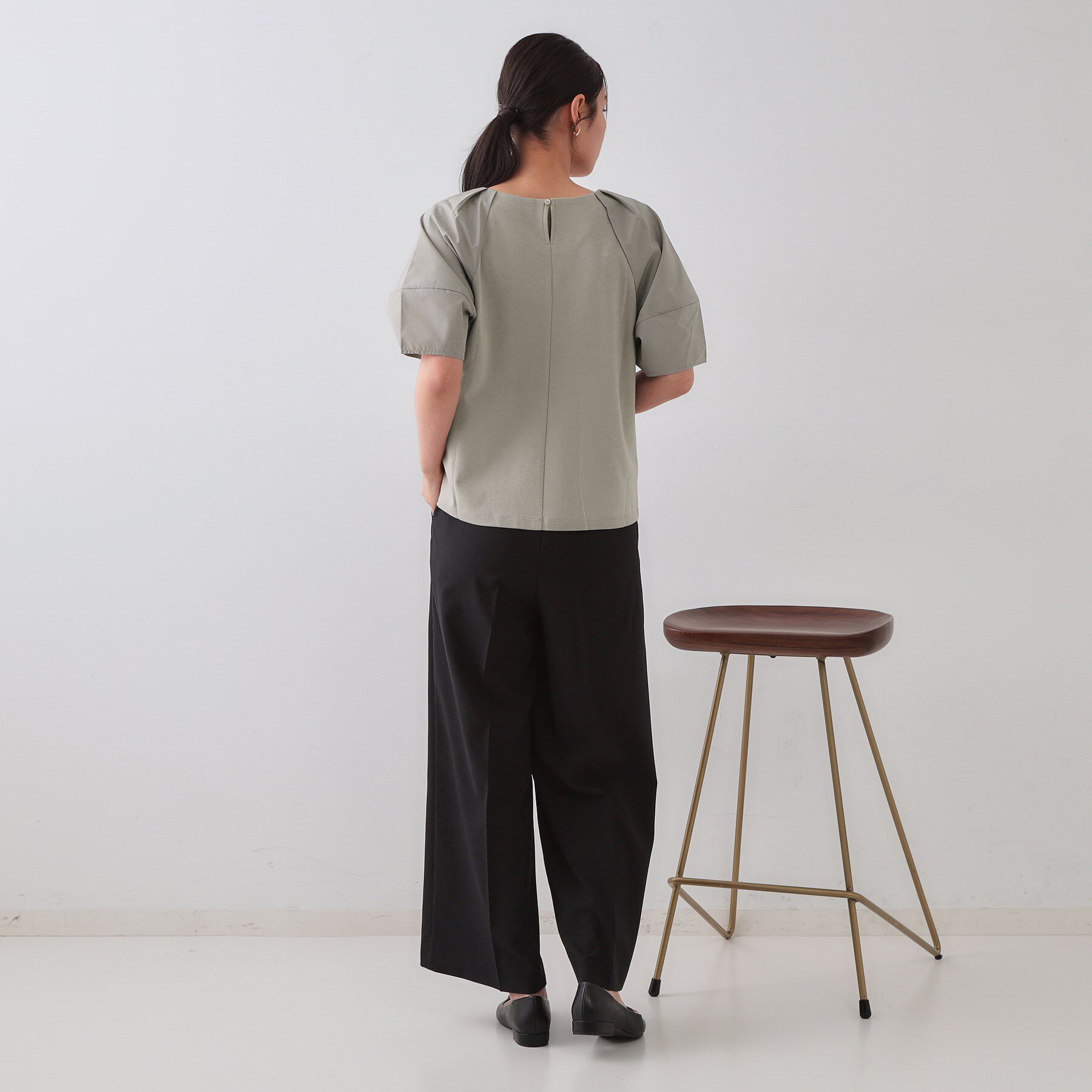 OPAQUE.CLIP「《S-LLサイズ》ランタンスリーブトップス【UV／接触冷感／洗濯機洗い可】」|Tシャツ・カットソー|