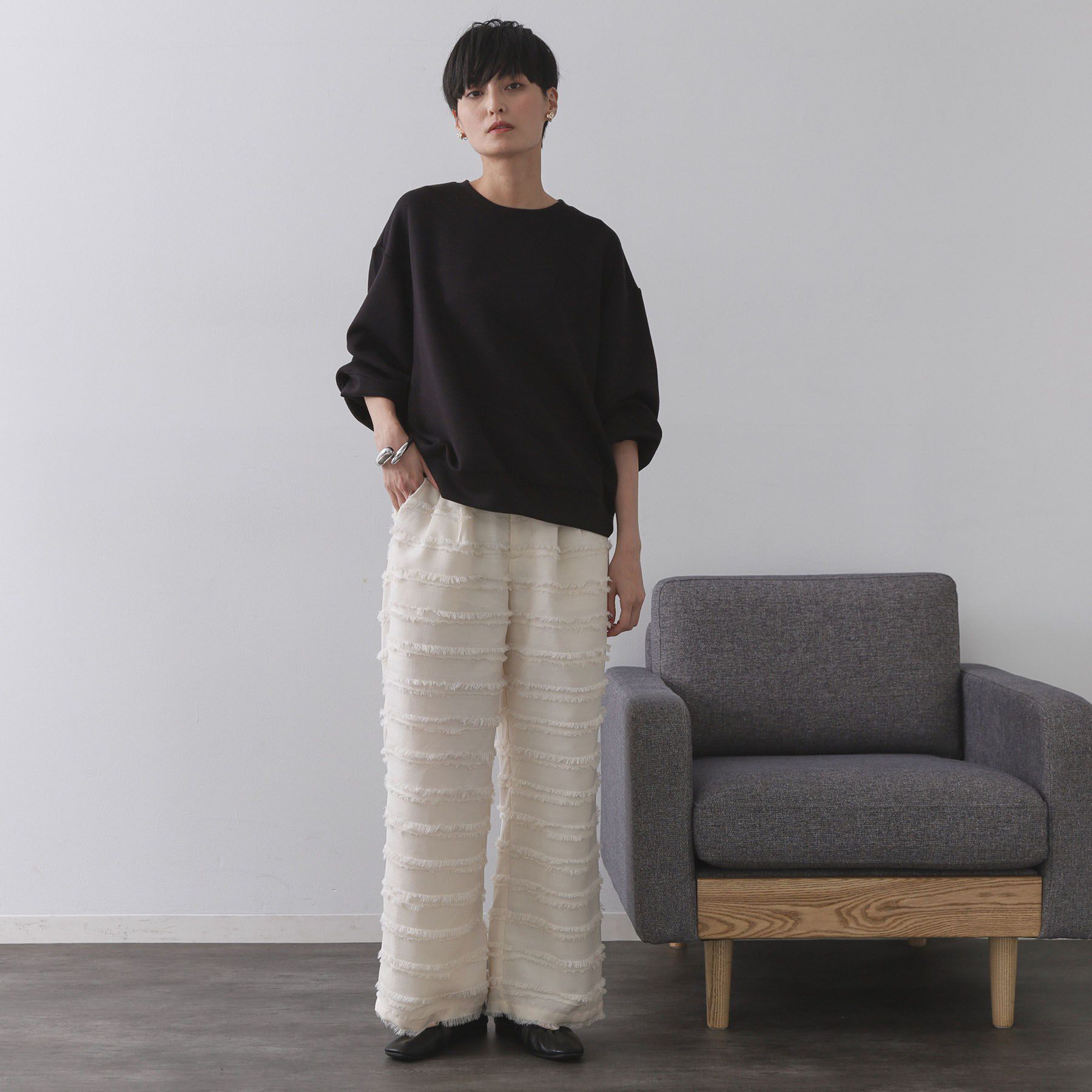 OPAQUE.CLIP「ワンポイント刺繍ダンボールトップス【UVケア／洗濯機洗い可】」|Tシャツ・カットソー|