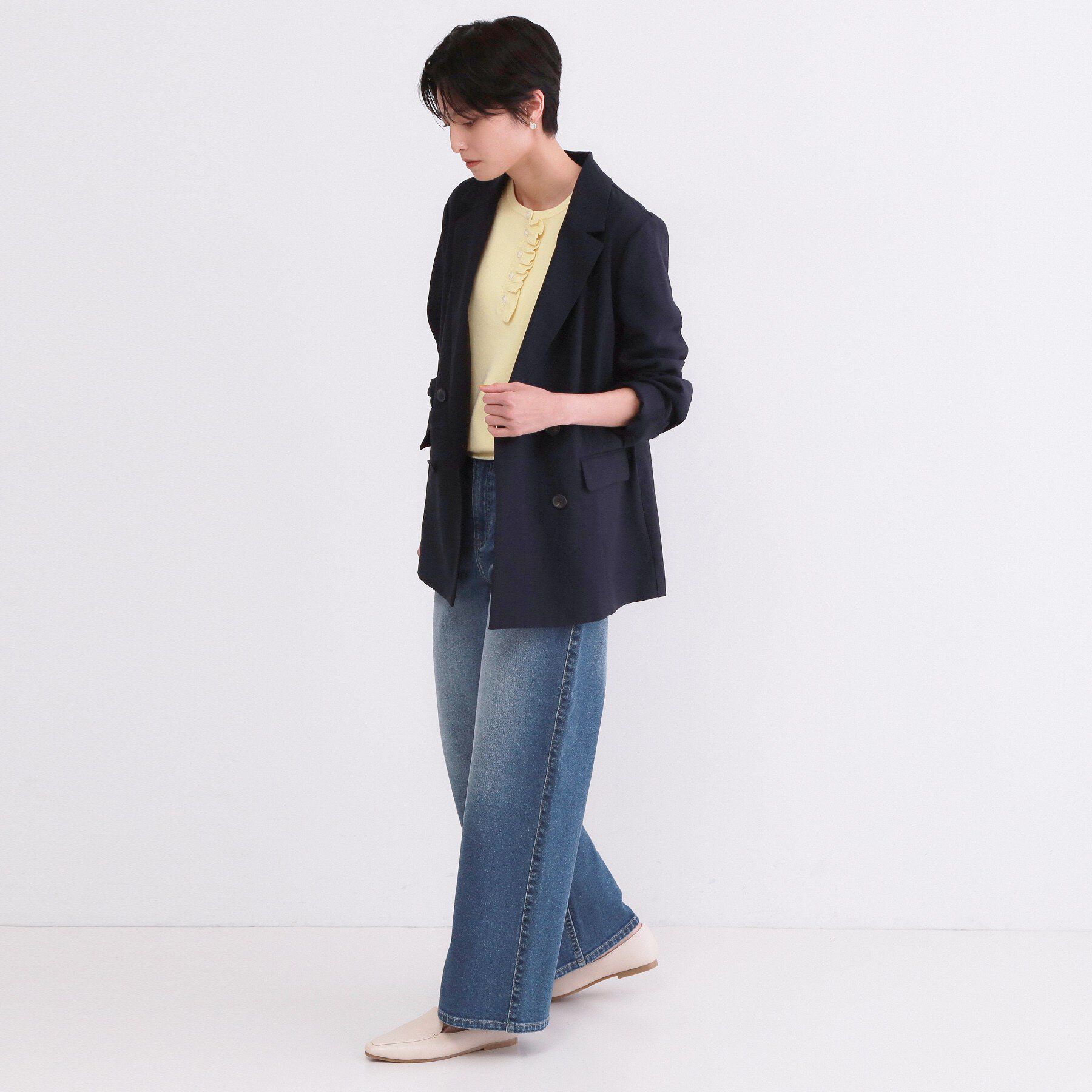 OPAQUE.CLIP「【UVケア／接触冷感】ダブルブレストジャケット《防シワ加工／洗える》」|テーラードジャケット|