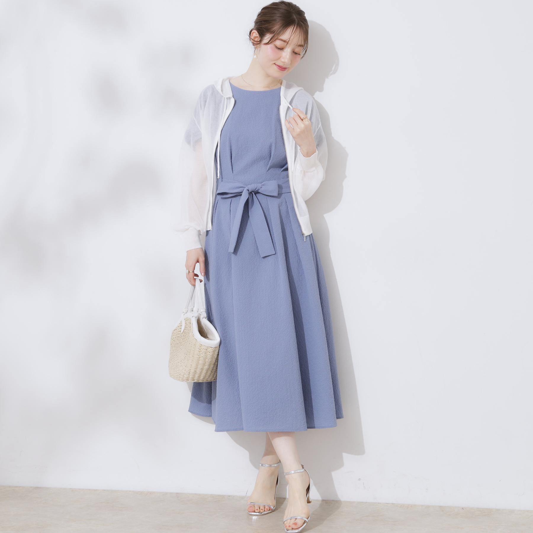 Couture broach「【細見え・キレイめ】サッカータックワンピース」|ワンピース|