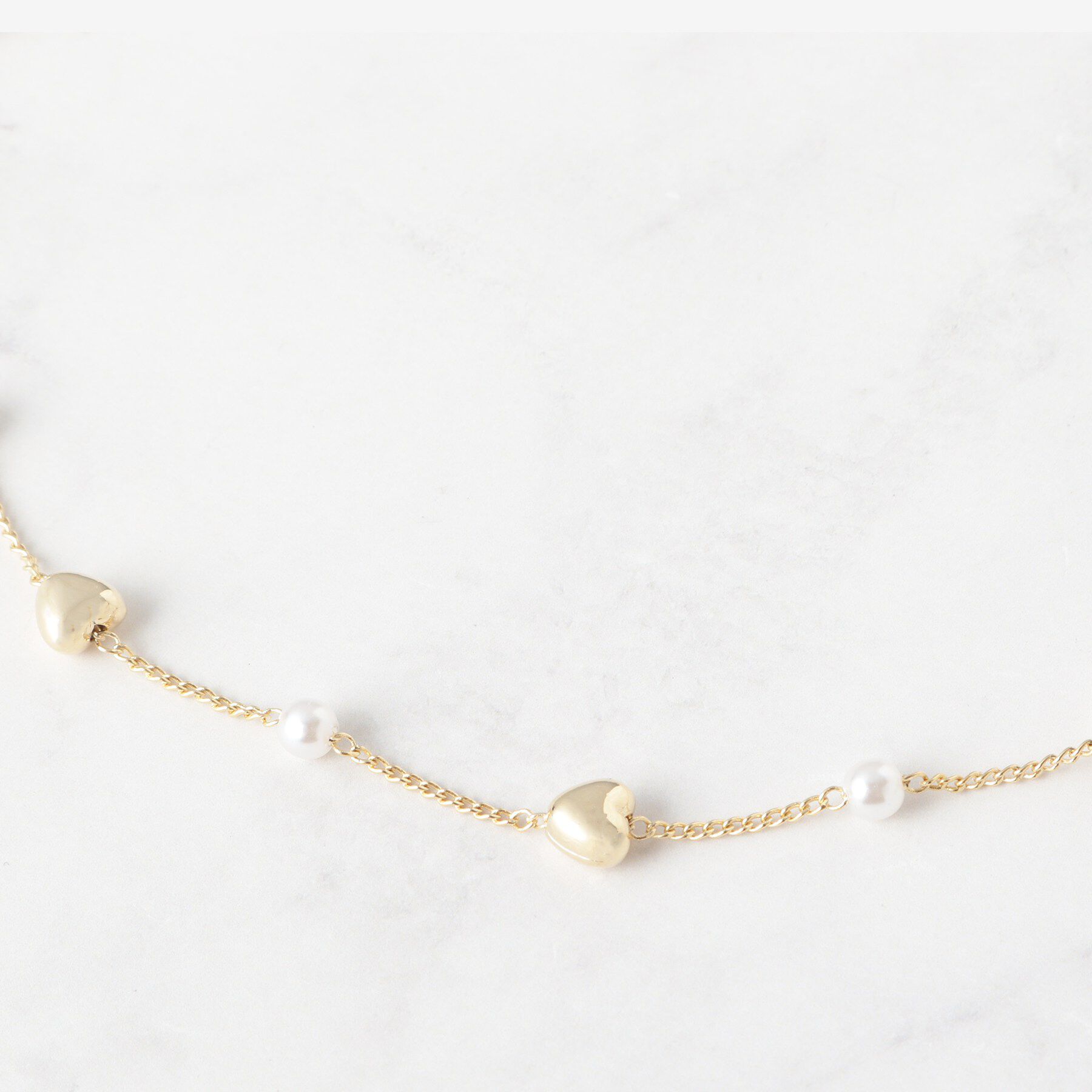Couture broach「ハートパール調チェーンネックレス」|ネックレス|