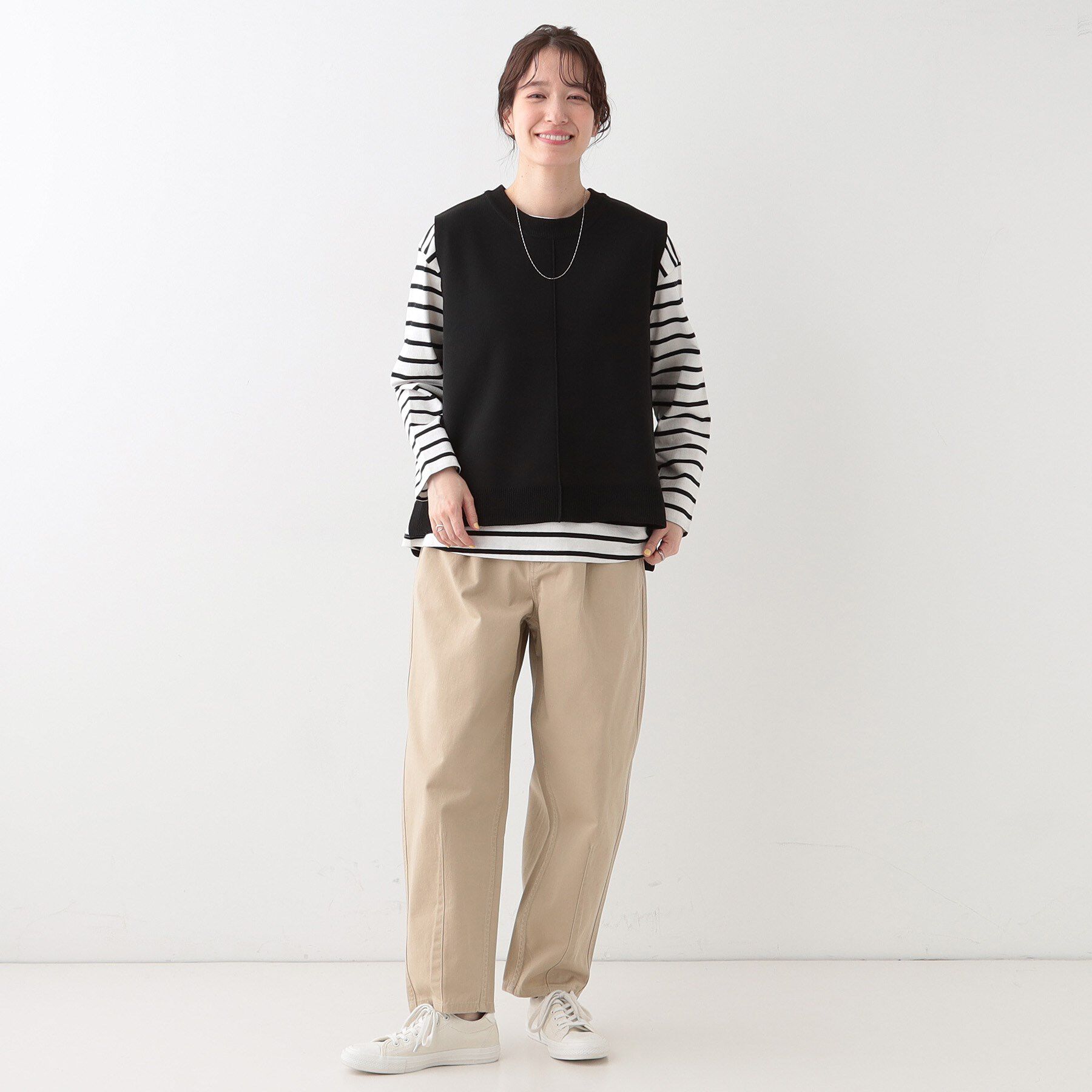SHOO･LA･RUE「【S-LL/2点セット】着回し自在 ニットベスト＋フレアブラウス」|その他|