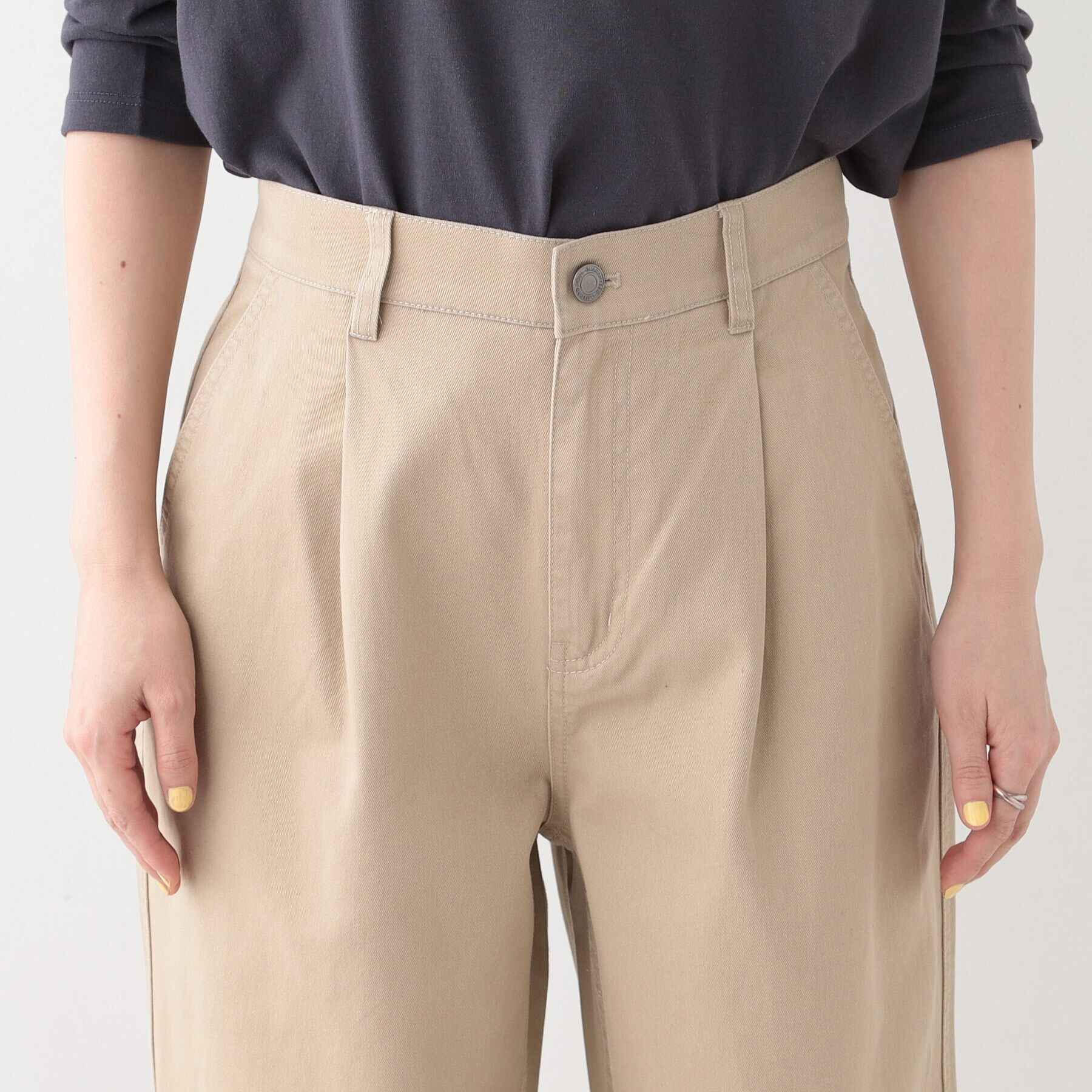 SHOO･LA･RUE「【洗える/S-LL】脚のラインを拾いにくい 綿ツイルカーブパンツ」|その他|