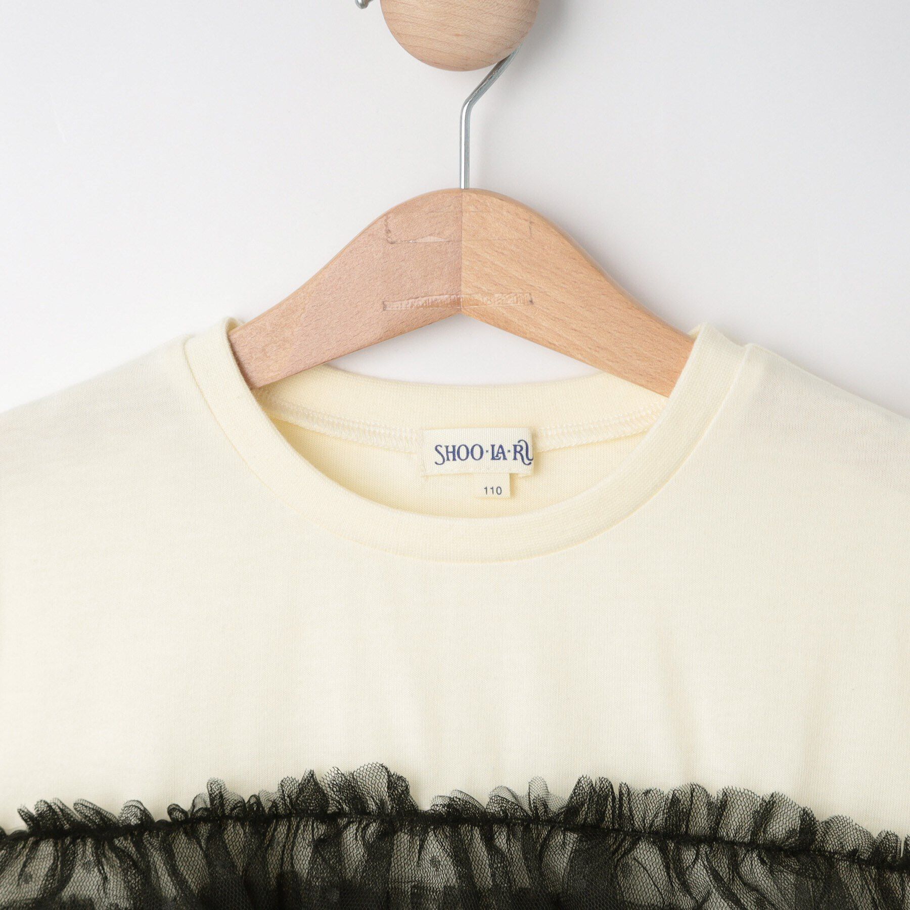 SHOO･LA･RUE「【100-120cm】チュールドッキングTシャツ」|Tシャツ・カットソー|