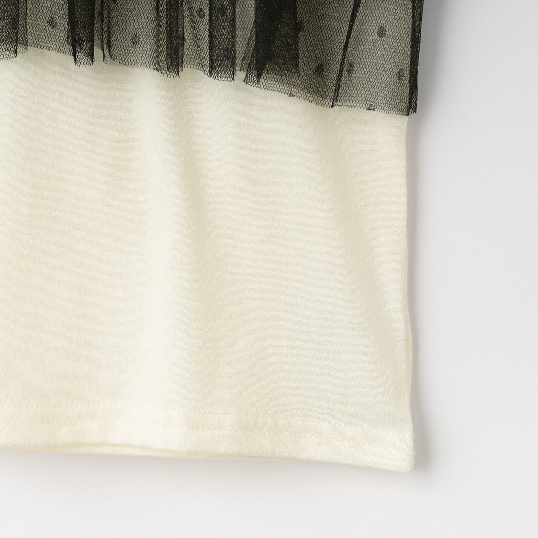 SHOO･LA･RUE「【100-120cm】チュールドッキングTシャツ」|Tシャツ・カットソー|