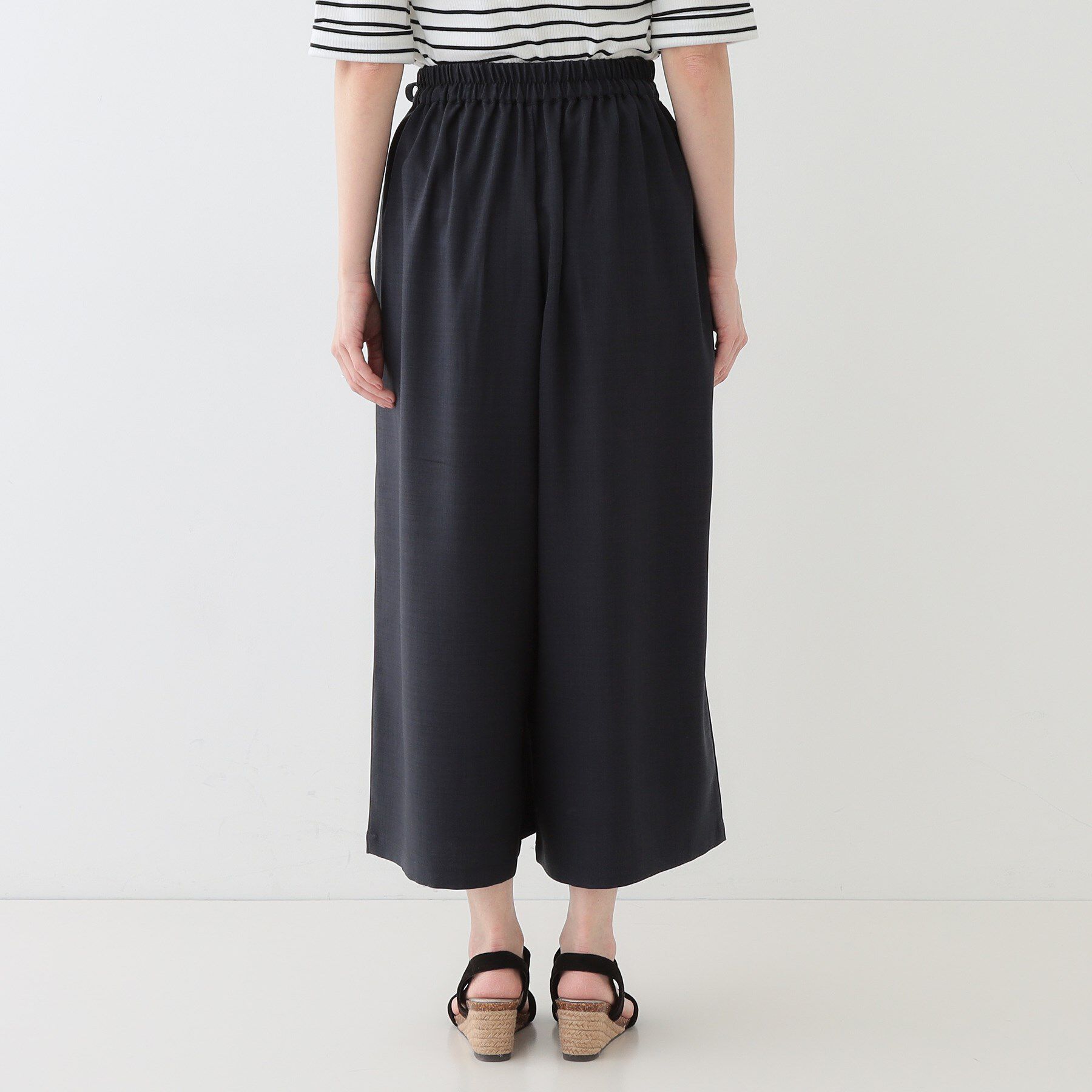 SHOO･LA･RUE「【洗える/S-LL/アイロン掛けが楽】低身長さんにもおすすめ 麻調ガウチョパンツ」|その他|