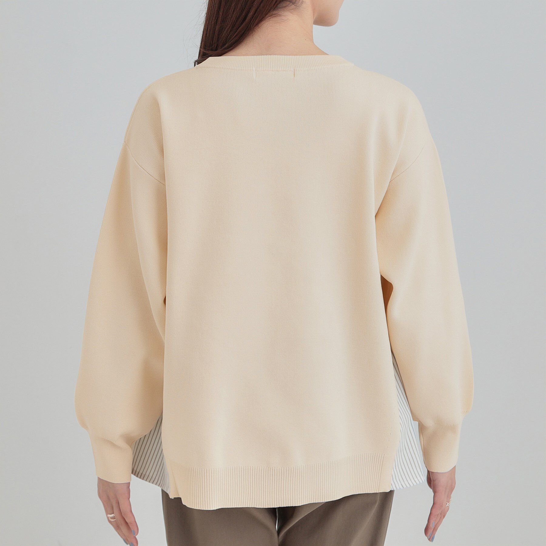 SHOO･LA･RUE「【洗濯機可/S-LL/体型カバー】横姿もきれい見え スポンディッシュ Aライントップス」|ニット・セーター|