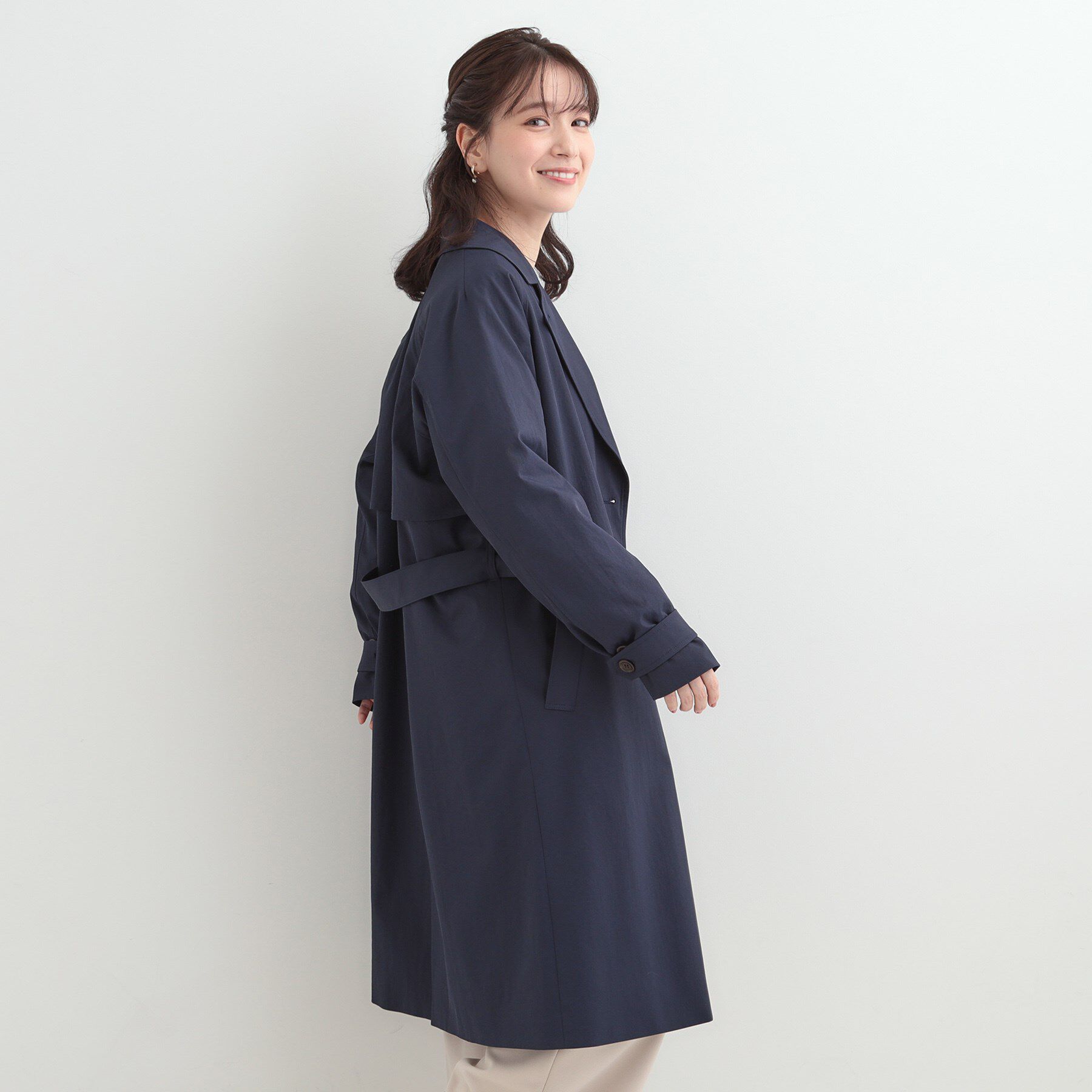 SHOO･LA･RUE「【S-LL/撥水】通勤やお出かけにも活躍 ロングトレンチコート」|トレンチコート|