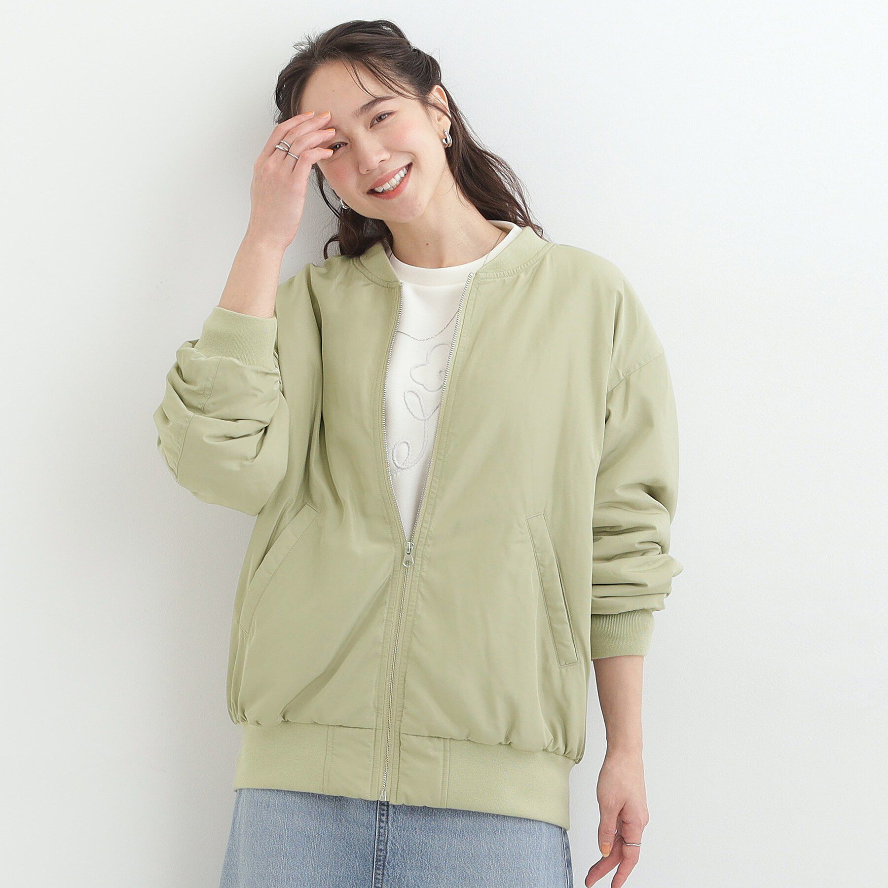 SHOO･LA･RUE「【S-LL】大人も取り入れやすい BIGシルエット MA－1ブルゾン」|ブルゾン・スタジャン|