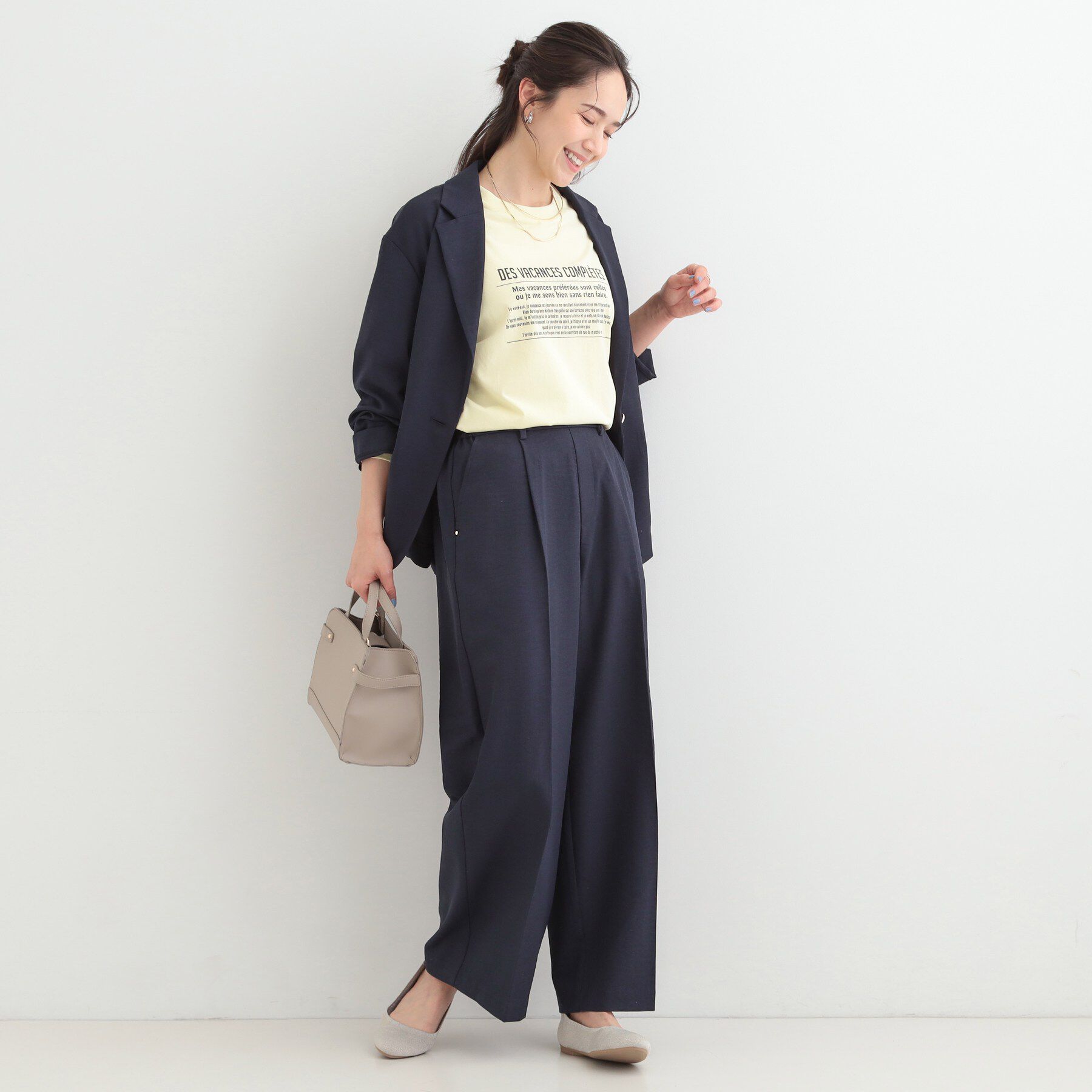 SHOO･LA･RUE「【洗濯機可/セットアップ可/UV/SS-LL】きちんとリラックス きれい見えワイドパンツ」|その他|