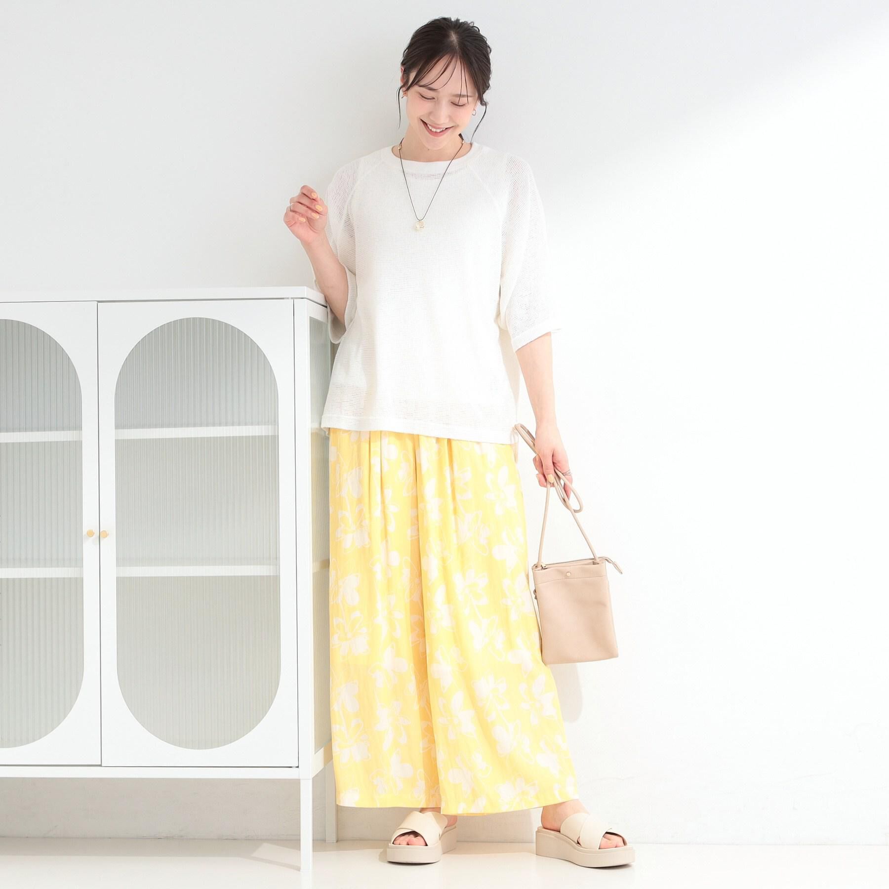 SHOO･LA･RUE「【選べる4柄/洗濯機可】さらっとしなやか　サテンワイドイージーパンツ」|その他|