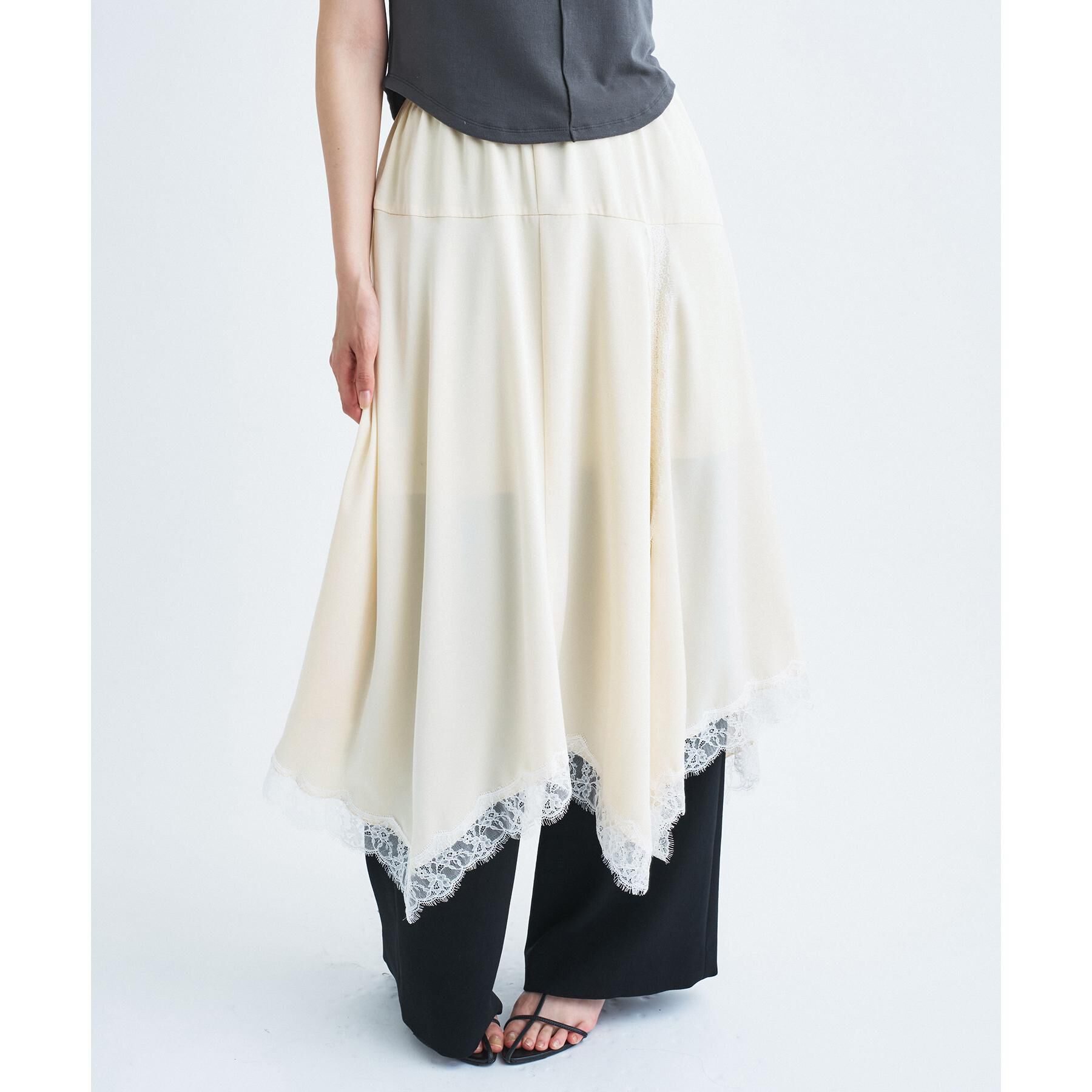 CODE A「lingerie mood lace skirt」|スカート|ライトイエロー(03