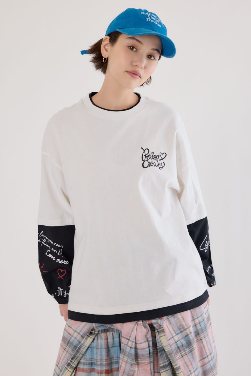 RODEO CROWNS「ハートフェイクレイヤードトップス」|Tシャツ・カットソー|