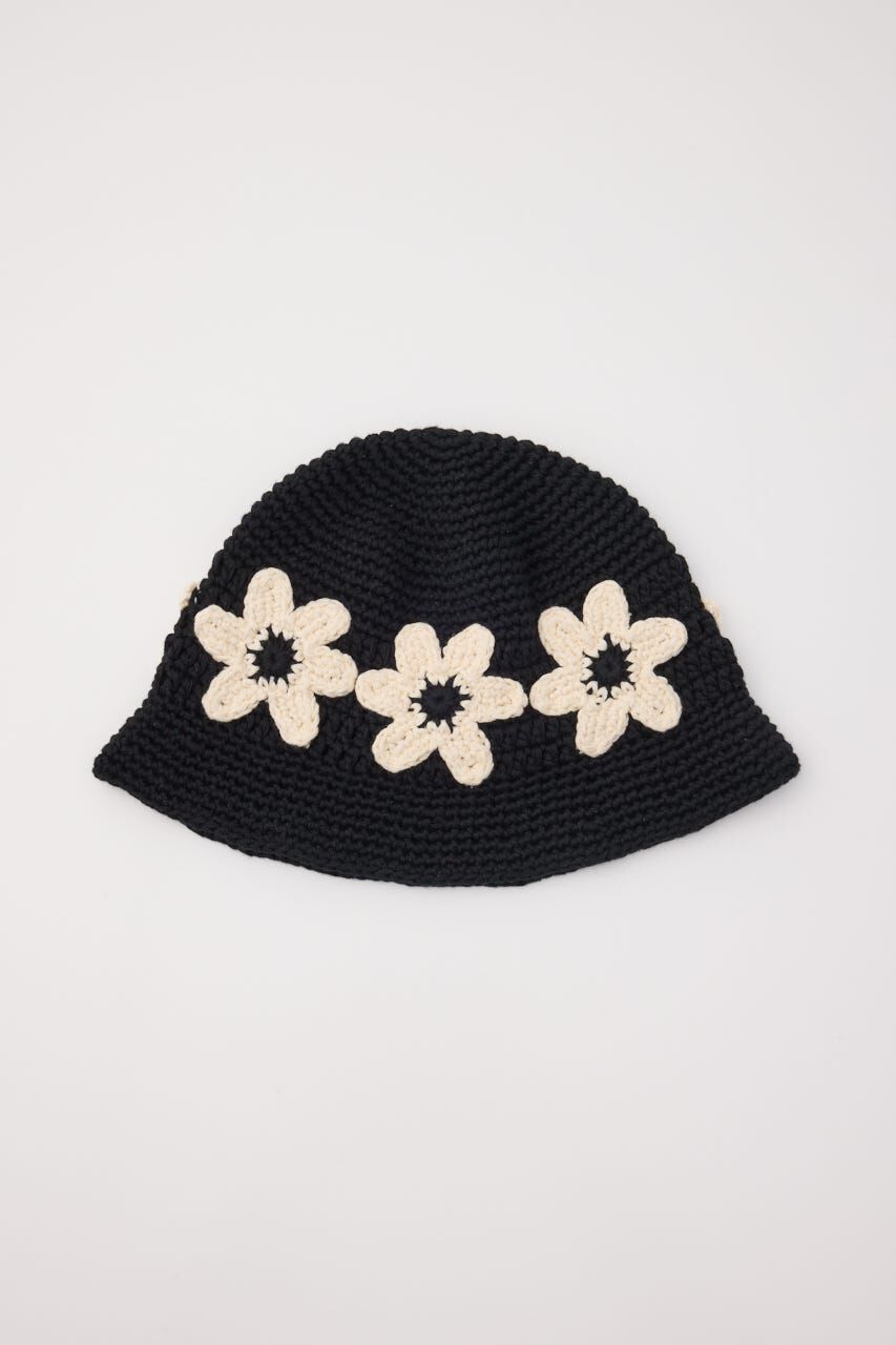 RODEO CROWNS「フラワーニットハット」|その他|BLK