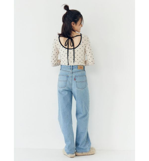 Ungrid「バックオープンドットシアーベロアロングスリーブTee」|Tシャツ・カットソー|