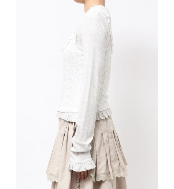 merry jenny「lace layered long tee」|Tシャツ・カットソー|