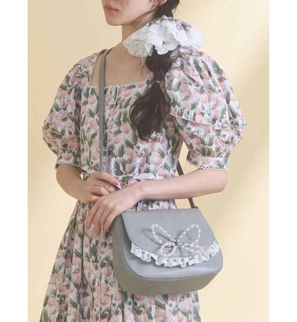 merry jenny「pearl butterfly lace shoulder bag」|ショルダー・メッセンジャー|アイスブルー