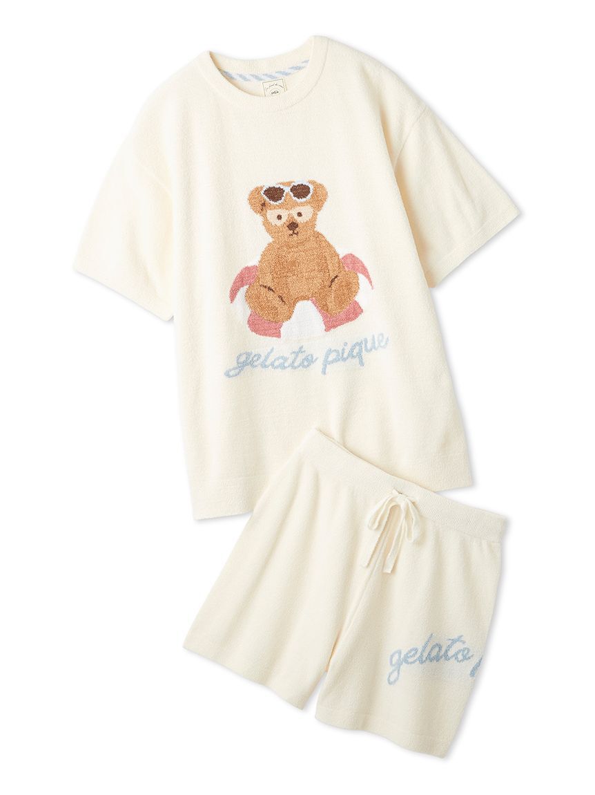 gelato pique「【ONLINE限定】サマーベアジャガードプルオーバー&ロゴジャガードショートパンツセット」|ルームウェア|IVR