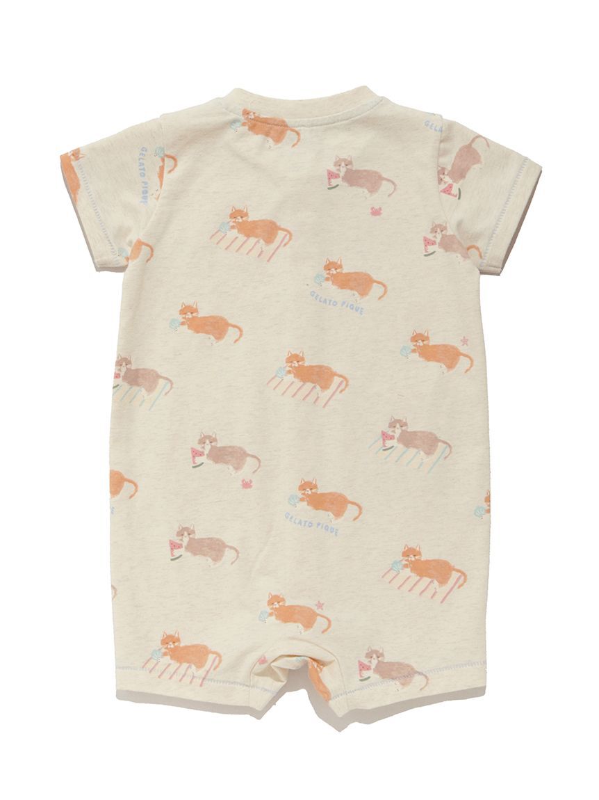 GELATO PIQUE KIDS & BABY「【BABY】シーサイドキャット柄半袖ロンパース」|ロンパース|