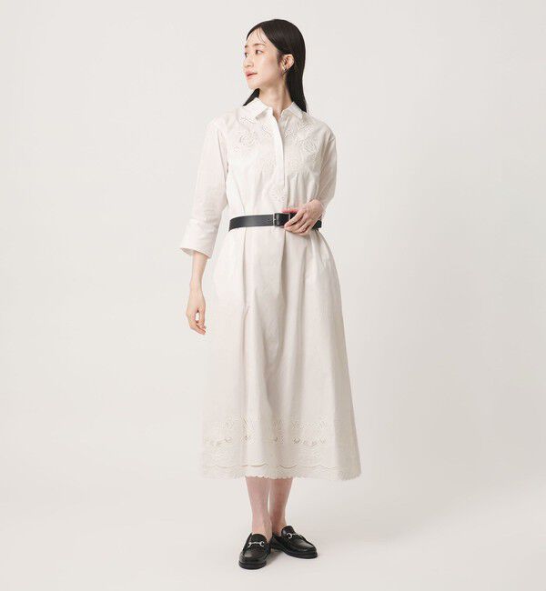 UNITED ARROWS「カットワーク シャツワンピース」|ワンピース|
