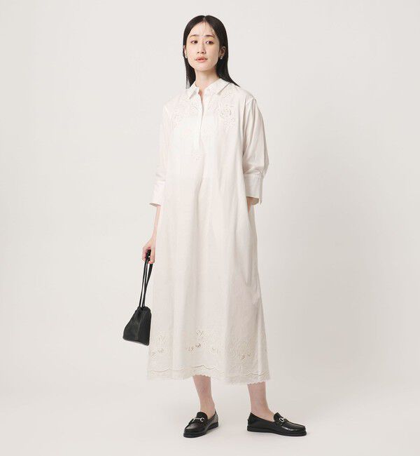 UNITED ARROWS「カットワーク シャツワンピース」|ワンピース|