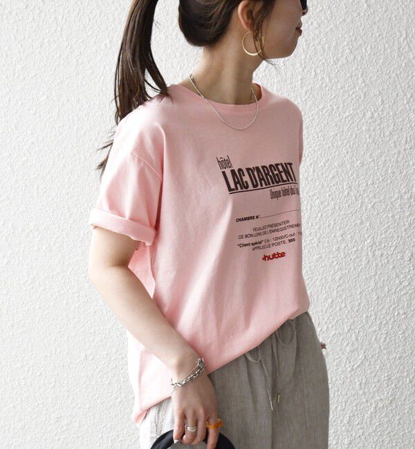 SHIPS any「《一部追加予約》【SHIPS any別注】La Hutte:〈洗濯機可能〉デザイン ロゴ プリント TEE 26SS」|Tシャツ・カットソー|