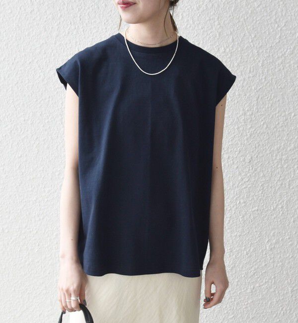 SHIPS any「《予約》SHIPS any:〈洗濯機可能〉バック レース コンビ フレンチスリーブ プルオーバー」|Tシャツ・カットソー|