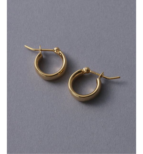 Spick and Span「《WEB限定》【SAMH by LILAS】フラットフープピアスK18GP（両耳）」|ピアス|ゴールド