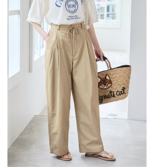 U by SPICK&SPAN「《追加》ルーズタックチノパンツ」|チノ|