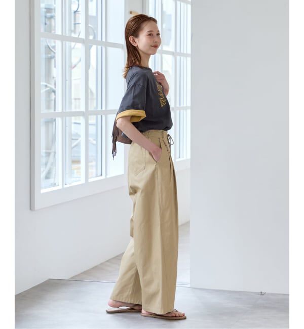 U by SPICK&SPAN「《追加》ルーズタックチノパンツ」|チノ|