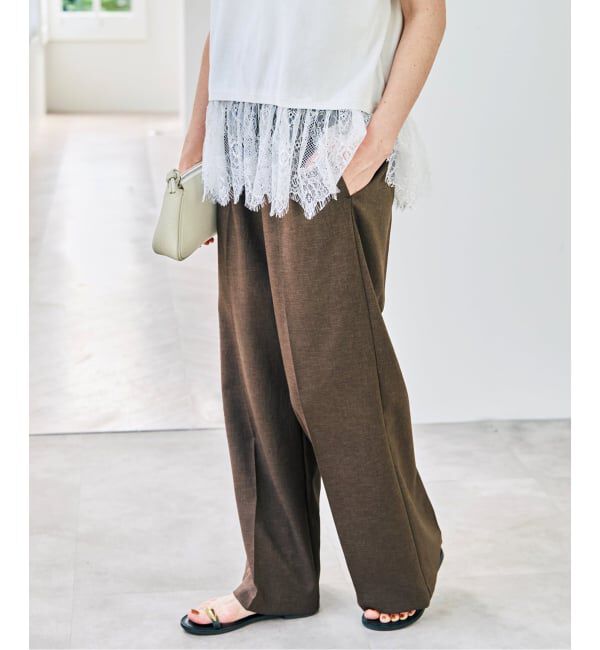 Spick and Span「《手洗い可 / 追加2予約》PEウォッシャブルイージースラックスパンツ」|スラックス|