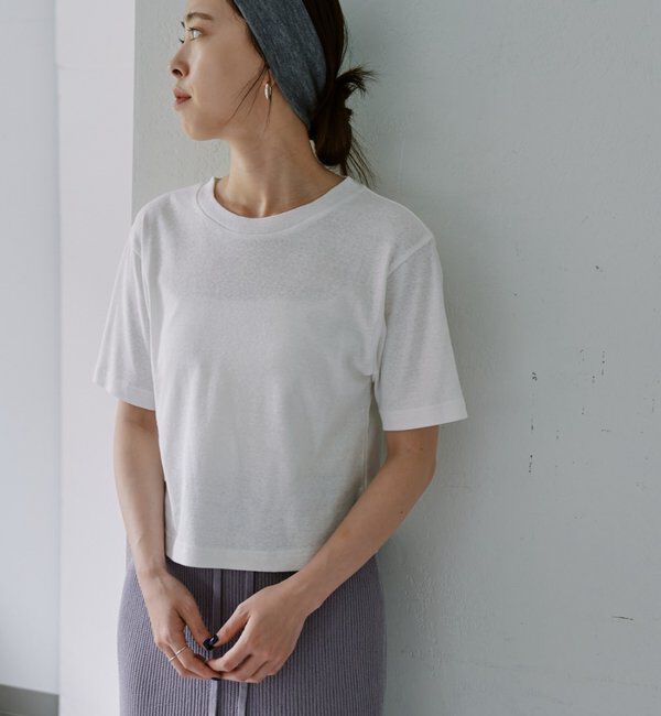 「スラブコットンチビTee」|Tシャツ・カットソー|オフホワイト