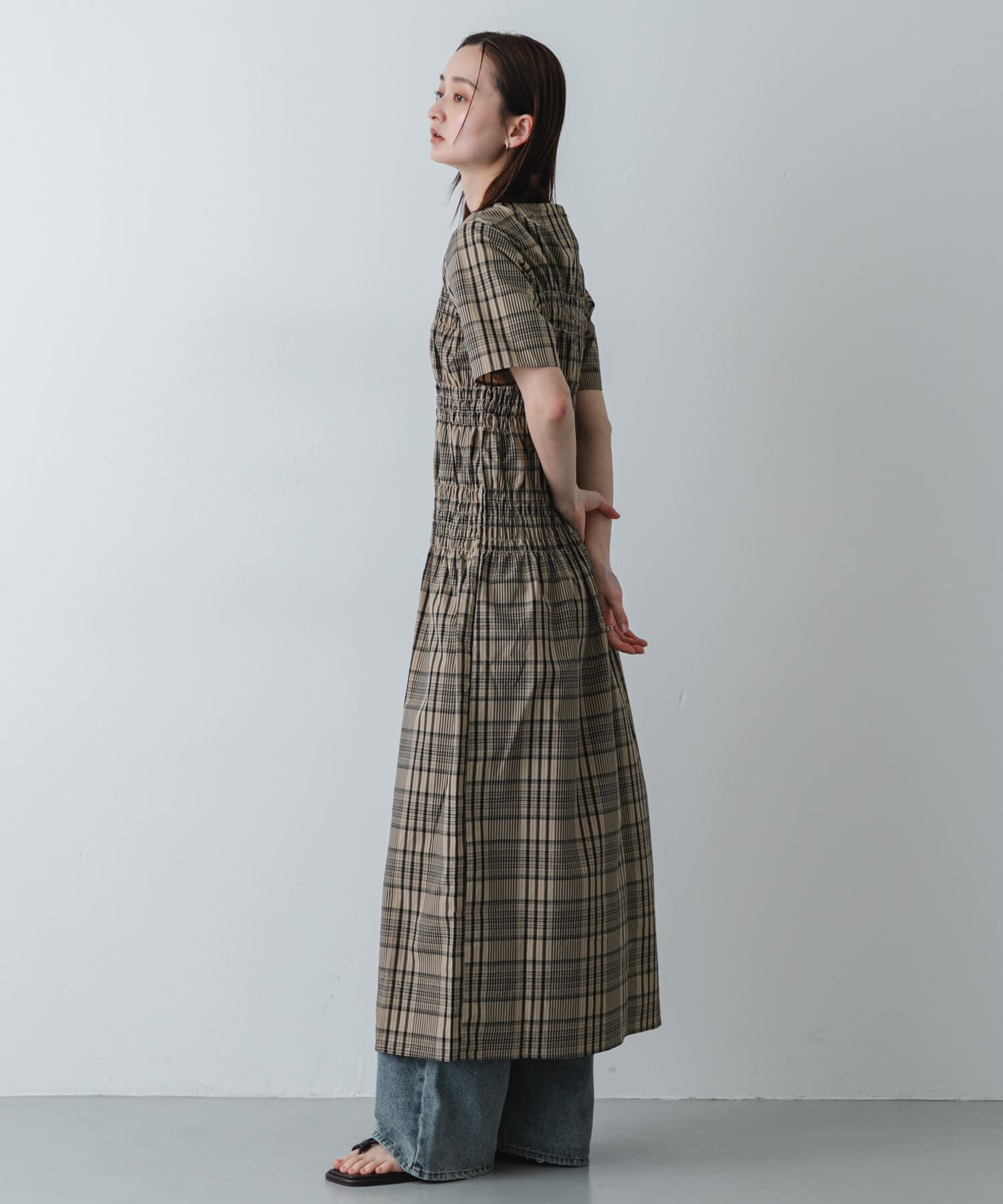 SENSE OF PLACE by URBAN RESEARCH「チェックシャーリングワンピース」|ワンピース|