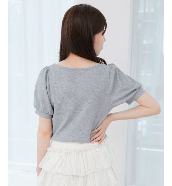 「ギャザードッキングカットトップス」|Tシャツ・カットソー|