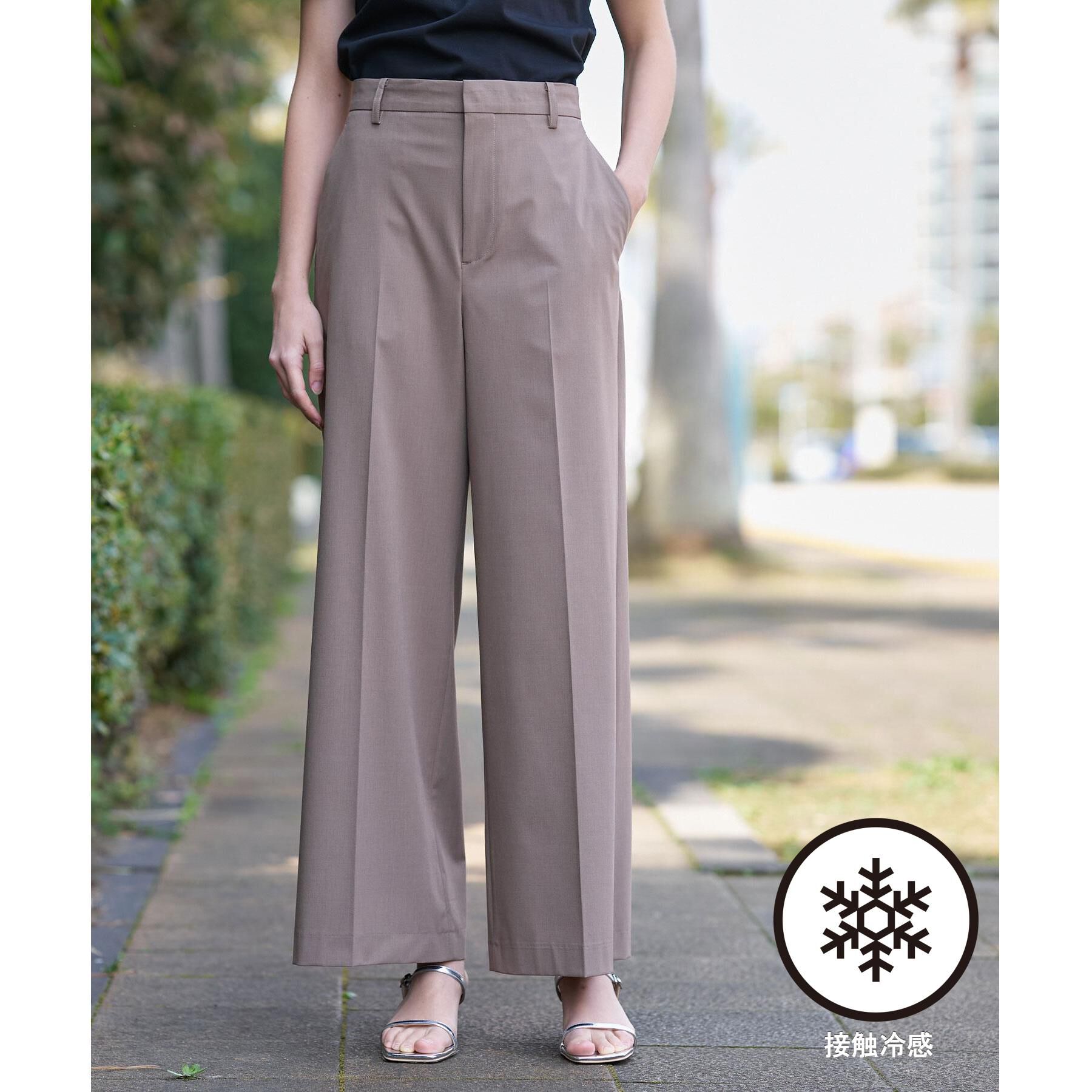 DRESSTERIOR「【接触冷感/セットアップ可】２WAYストレッチ ワイドパンツ」|その他|ブラウン(043)
