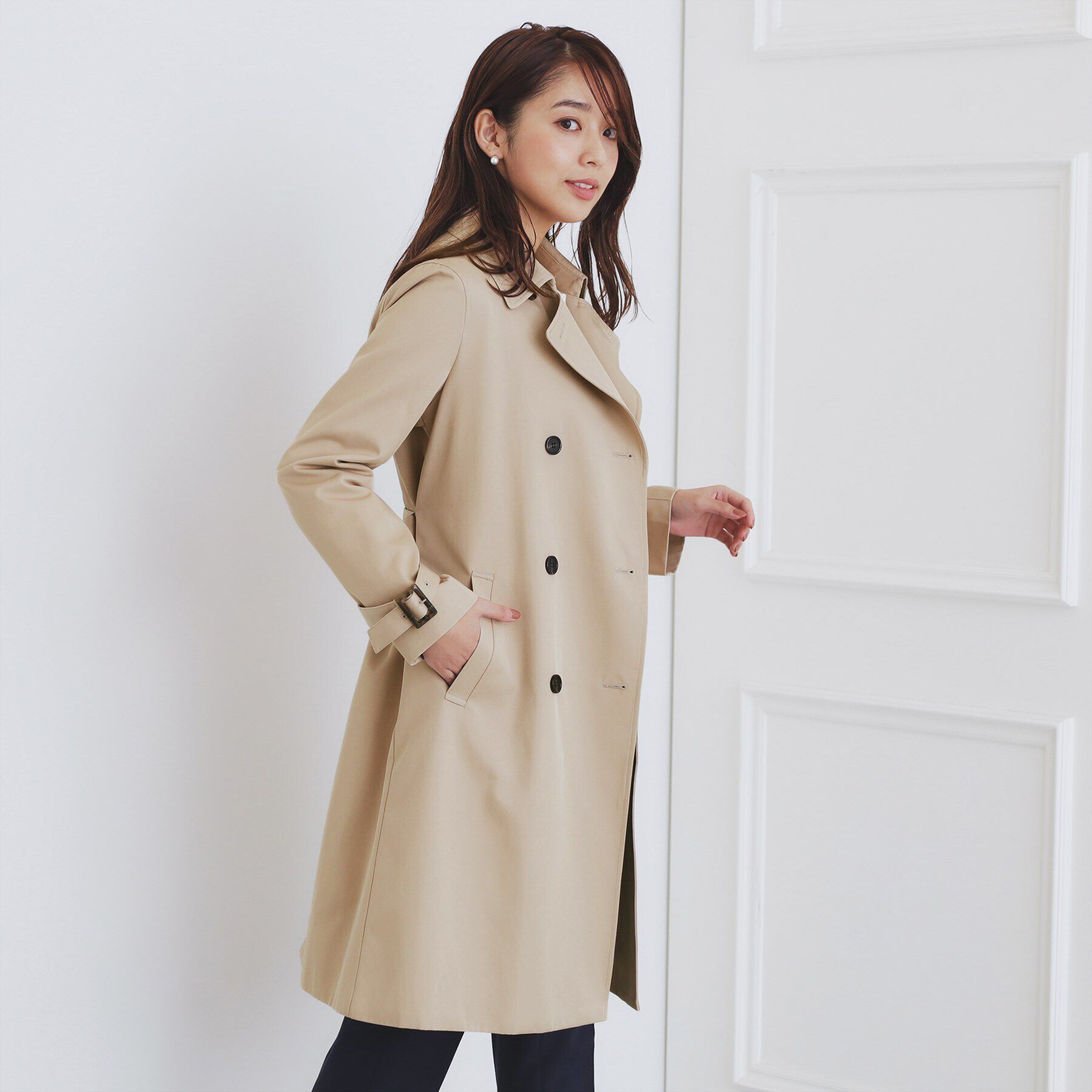 index「《XS-3Lsize》通勤・セレモニー対応／トレンチコート【洗濯機洗い可／撥水／親水性防汚】」|トレンチコート|