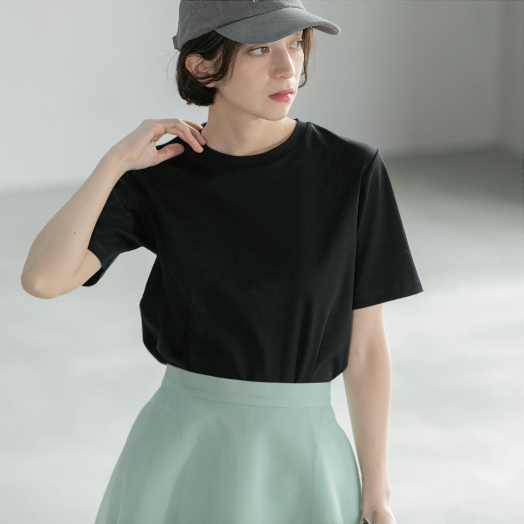 OPAQUE.CLIP「《5色展開／SS-LLサイズ》ベーシックTシャツ【UV／接触冷感／洗濯機洗い可】」|Tシャツ・カットソー|