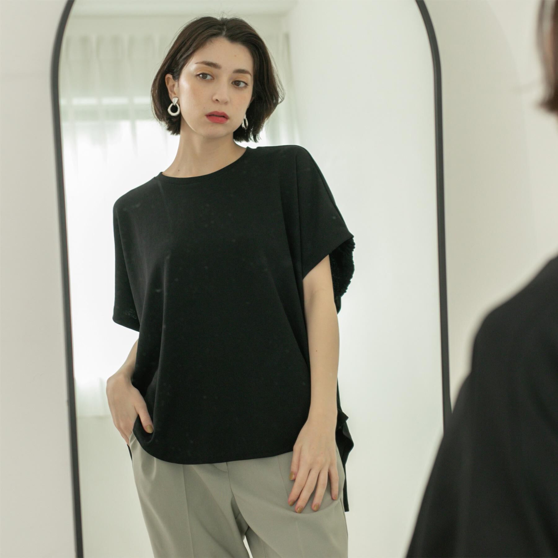 OPAQUE.CLIP「リラクシードルマンスリーブトップス【UV／吸水速乾／洗濯機洗い可】」|Tシャツ・カットソー|
