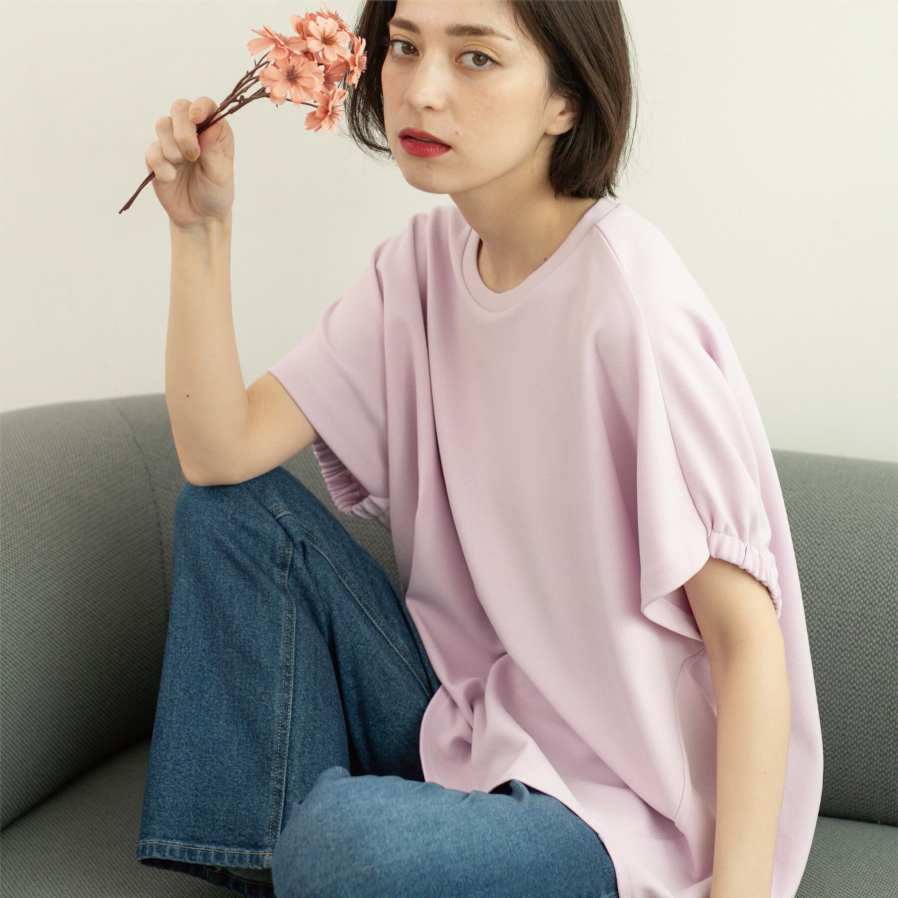 OPAQUE.CLIP「リラクシードルマンスリーブトップス【UV／吸水速乾／洗濯機洗い可】」|Tシャツ・カットソー|