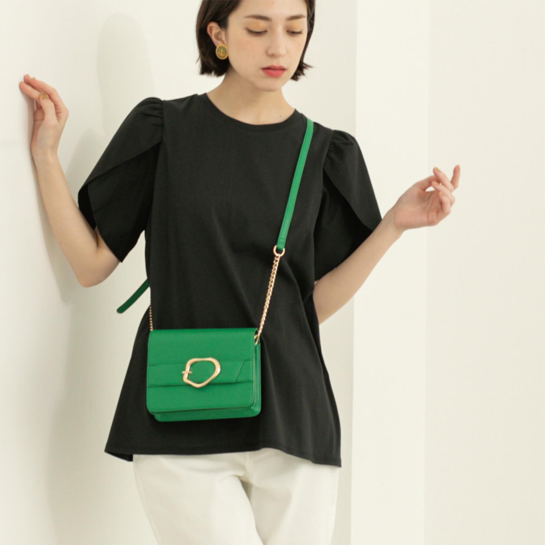 OPAQUE.CLIP「チューリップスリーブドッキングカットソー【洗濯機洗い可／接触冷感】」|Tシャツ・カットソー|
