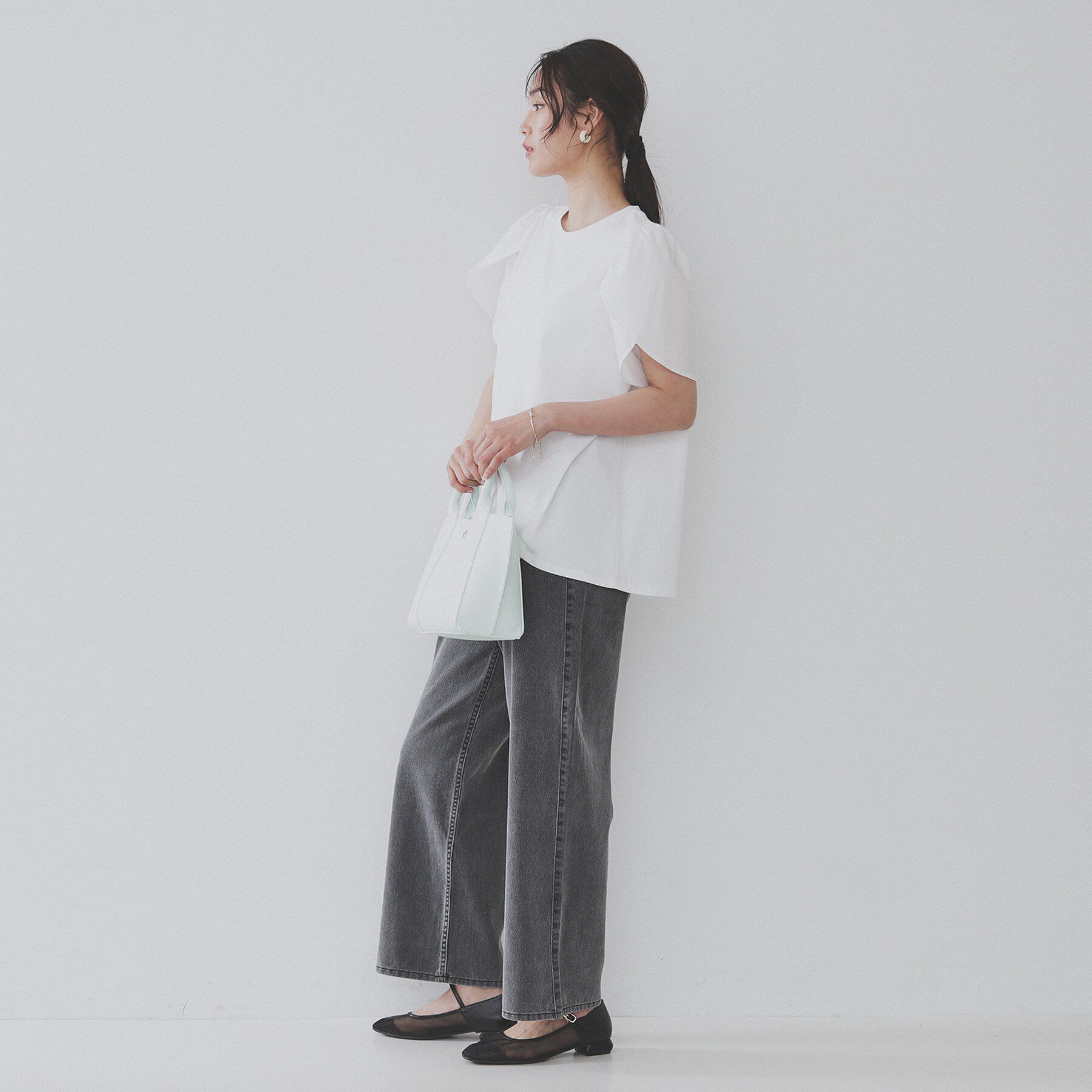 OPAQUE.CLIP「チューリップスリーブドッキングカットソー【洗濯機洗い可／接触冷感】」|Tシャツ・カットソー|