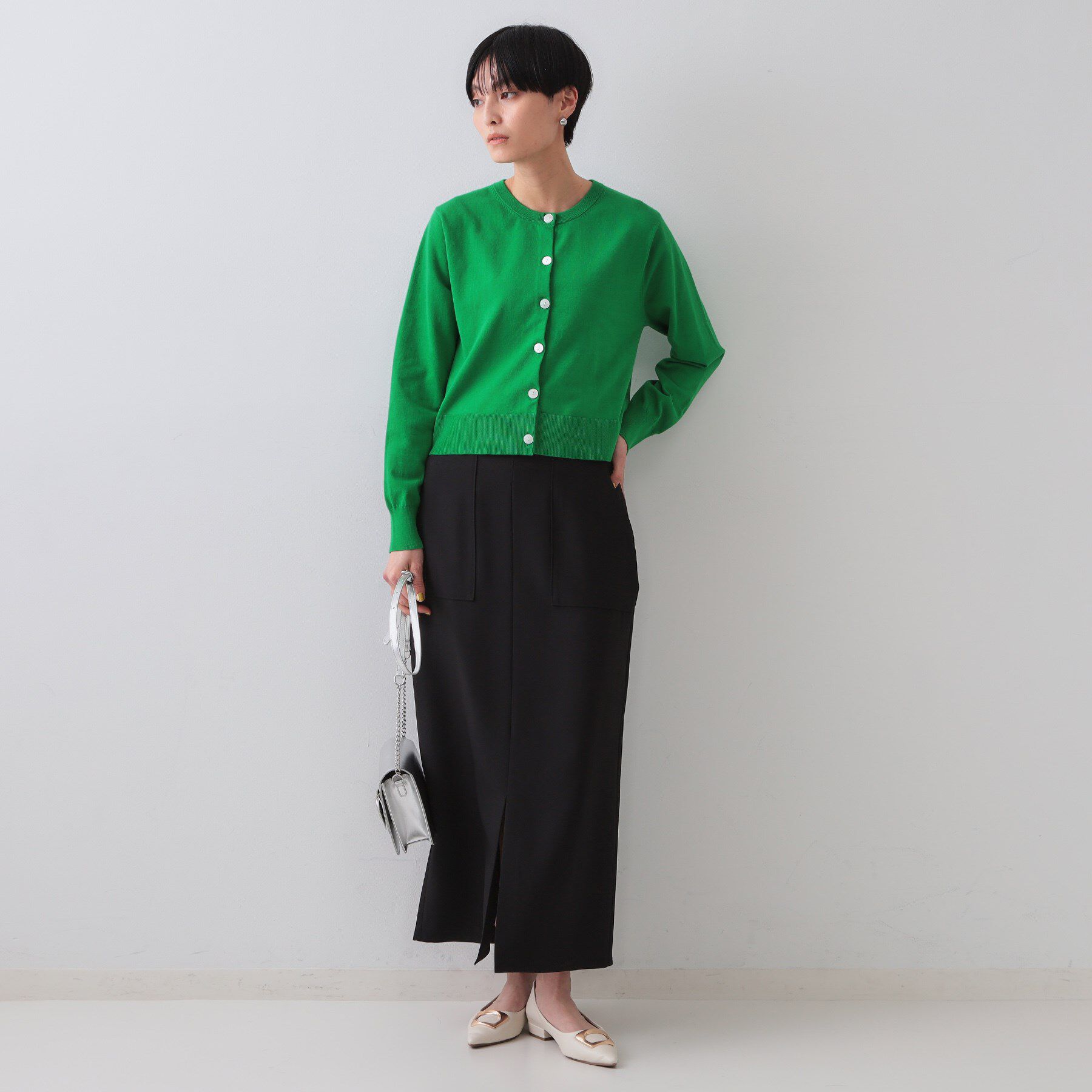 OPAQUE.CLIP「ショートニットカーディガン【UV／洗濯機洗い可】」|カーディガン|