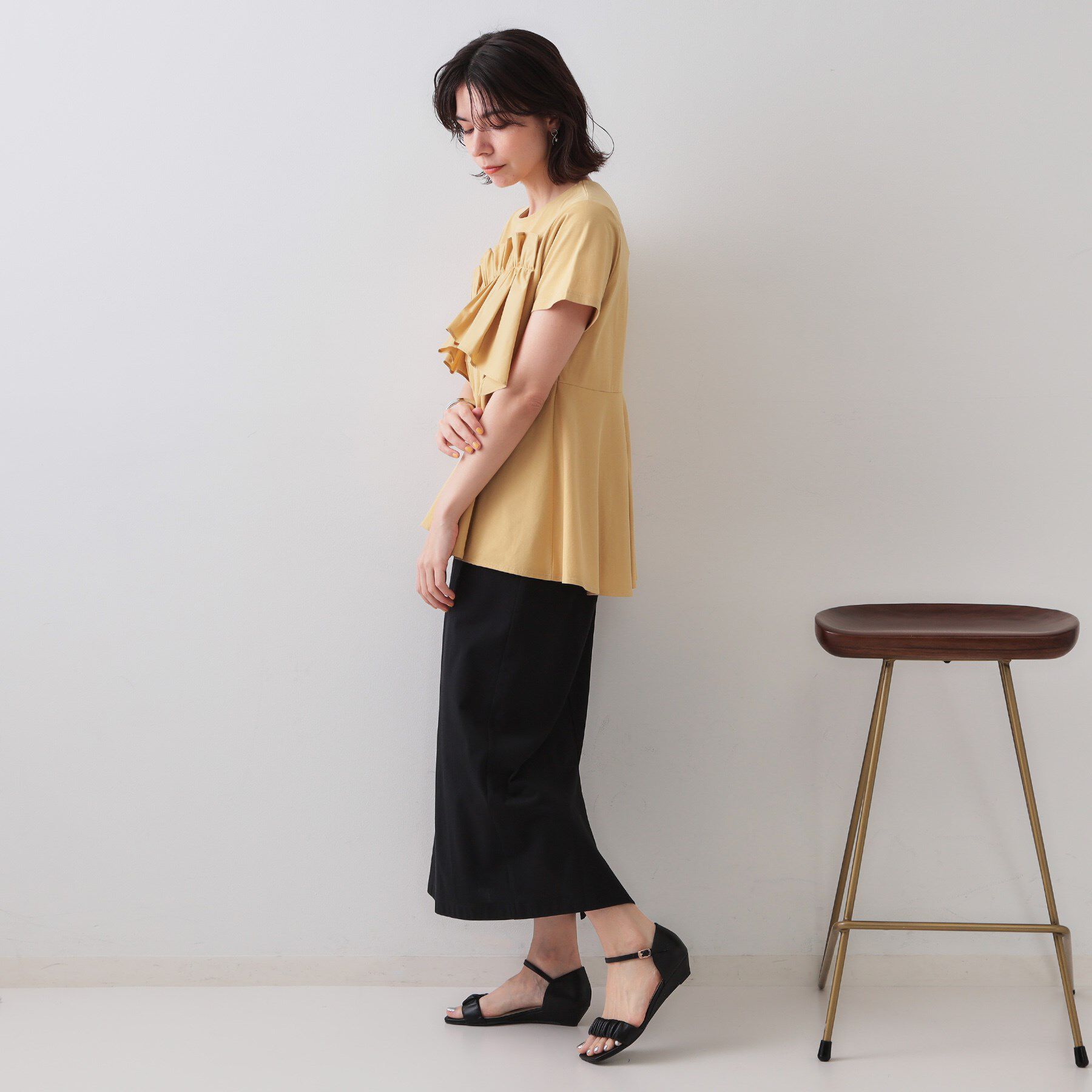 OPAQUE.CLIP「フリルドッキングペプラムトップス【接触冷感／洗濯機洗い可】」|Tシャツ・カットソー|