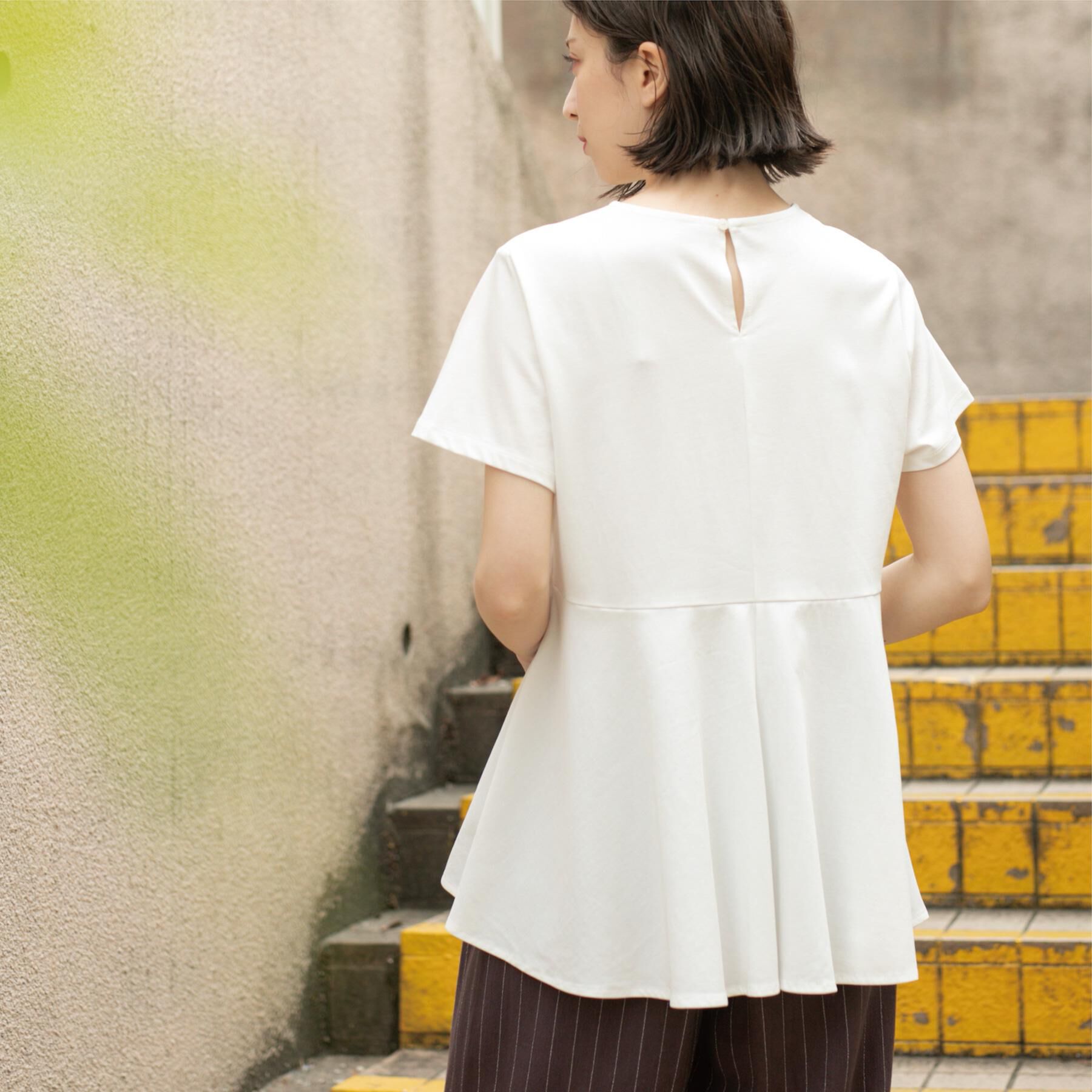 OPAQUE.CLIP「フリルドッキングペプラムトップス【接触冷感／洗濯機洗い可】」|Tシャツ・カットソー|