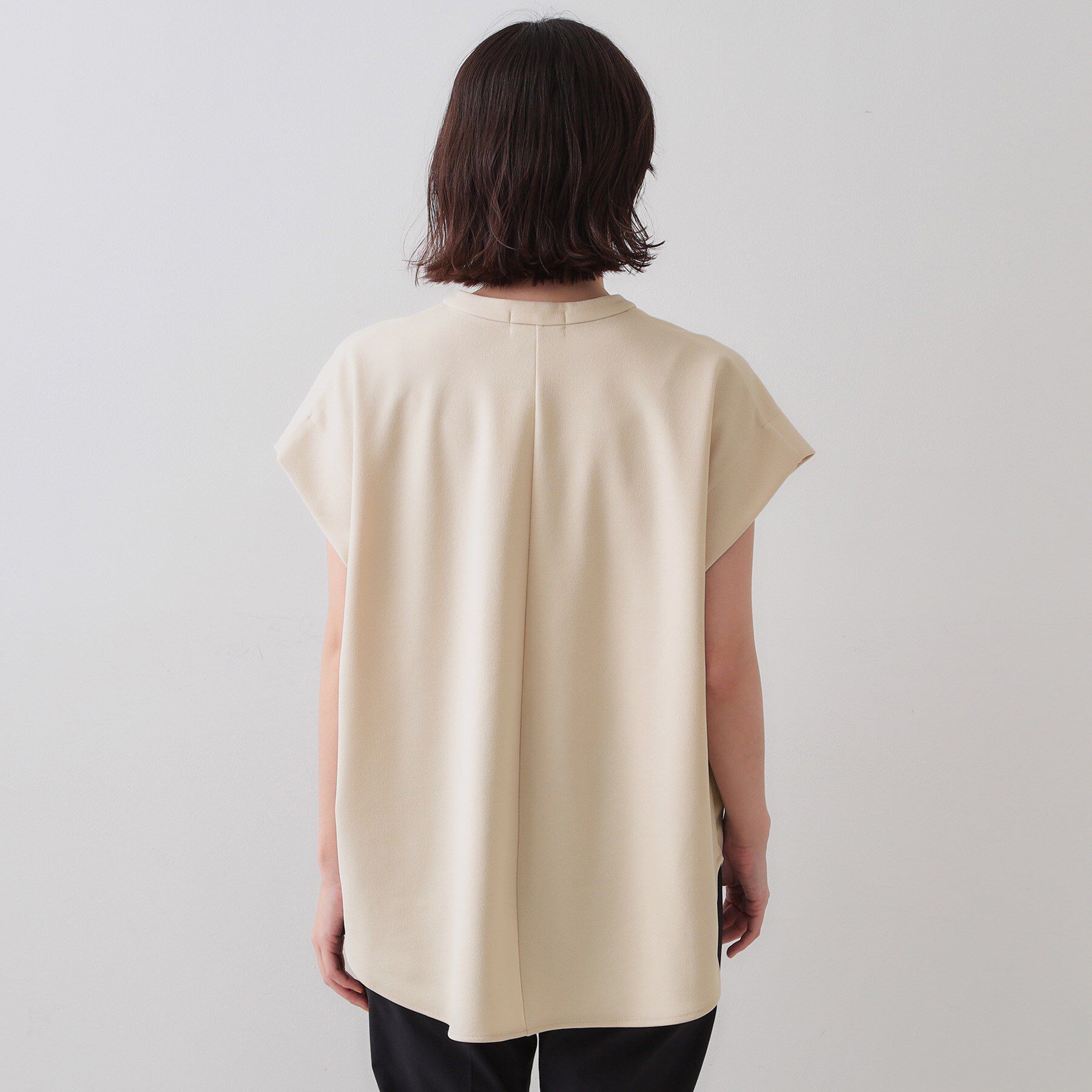 OPAQUE.CLIP「スキッパーフレンチスリーブトップス【UV／吸水速乾／洗濯機洗い可】」|Tシャツ・カットソー|