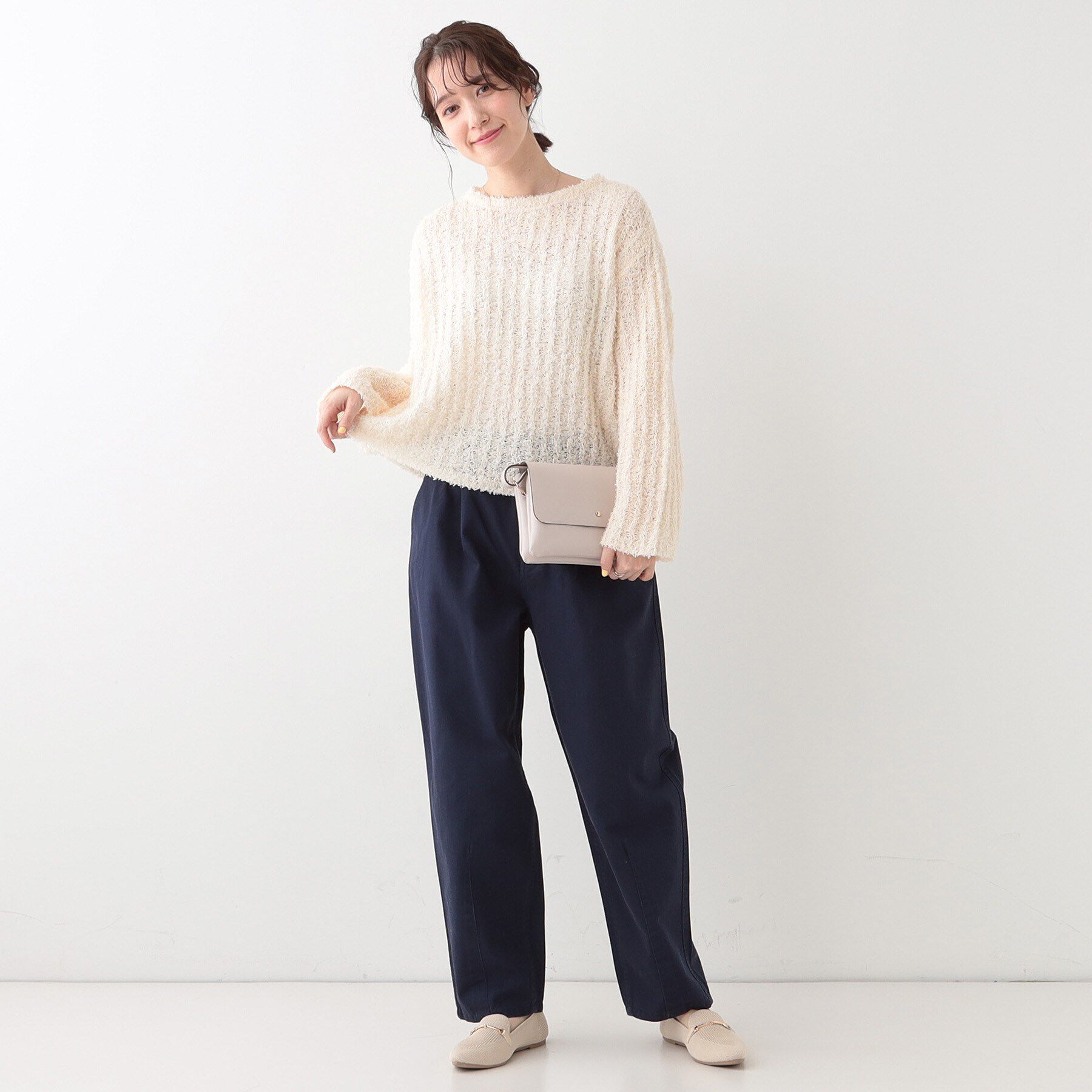 SHOO･LA･RUE「【洗える/S-LL】脚のラインを拾いにくい 綿ツイルカーブパンツ」|その他|