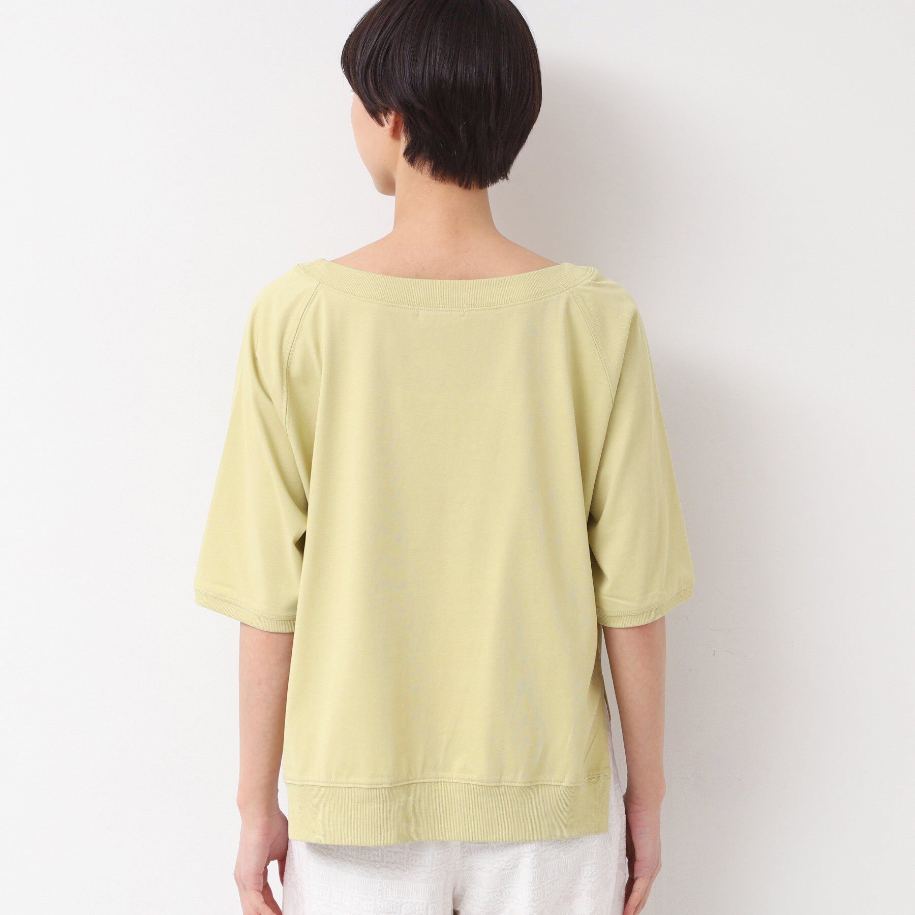 Dessin「【接触冷感・UV・洗える】裾リブスリット五分袖カットソー」|Tシャツ・カットソー|