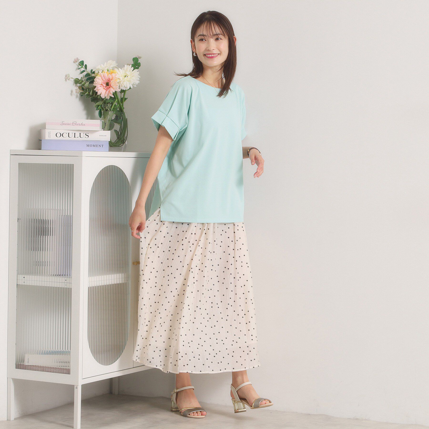 ITS&rsquo;DEMO「【汗染み防止／接触冷感／UVケア／毛玉防止】袖口タックトップス」|Tシャツ・カットソー|
